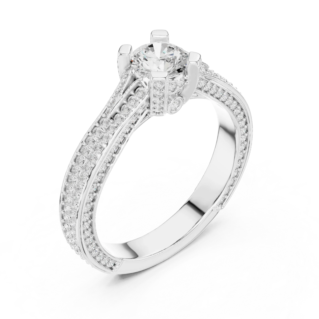 D Color VVS1 Round Moissanite Dainty Solitaire Anniversary Ring