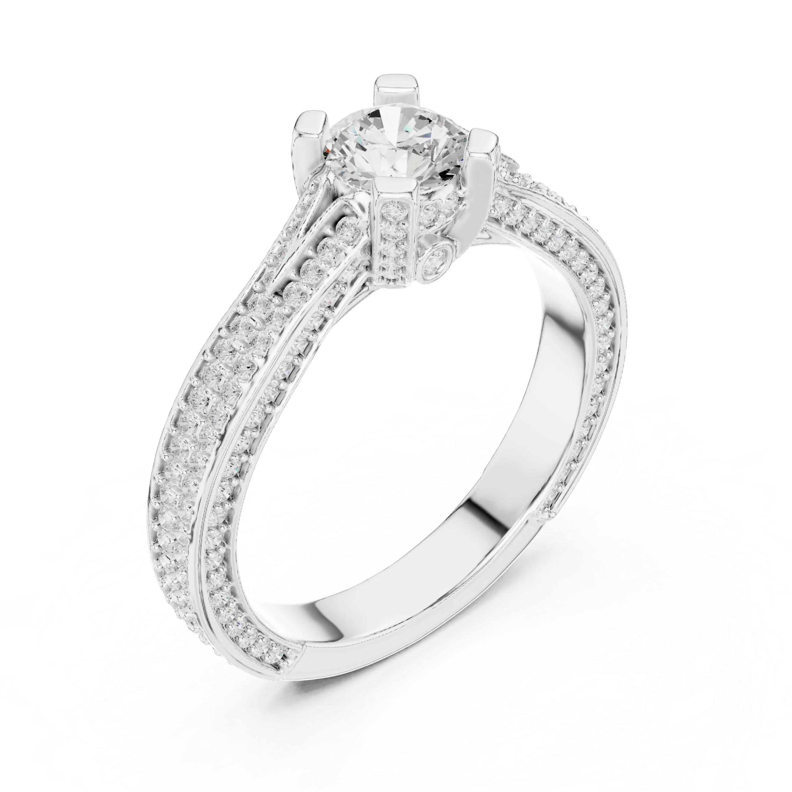 D Color VVS1 Round Moissanite Dainty Solitaire Anniversary Ring
