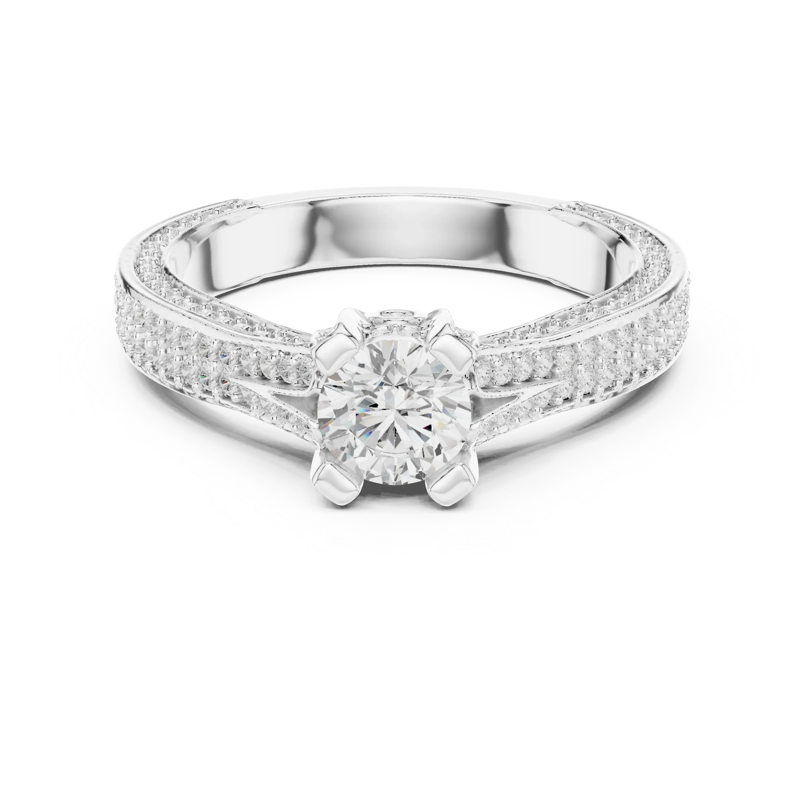 D Color VVS1 Round Moissanite Dainty Solitaire Anniversary Ring