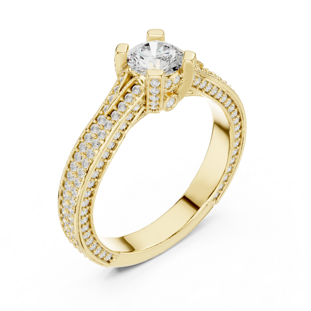 D Color VVS1 Round Moissanite Dainty Solitaire Anniversary Ring