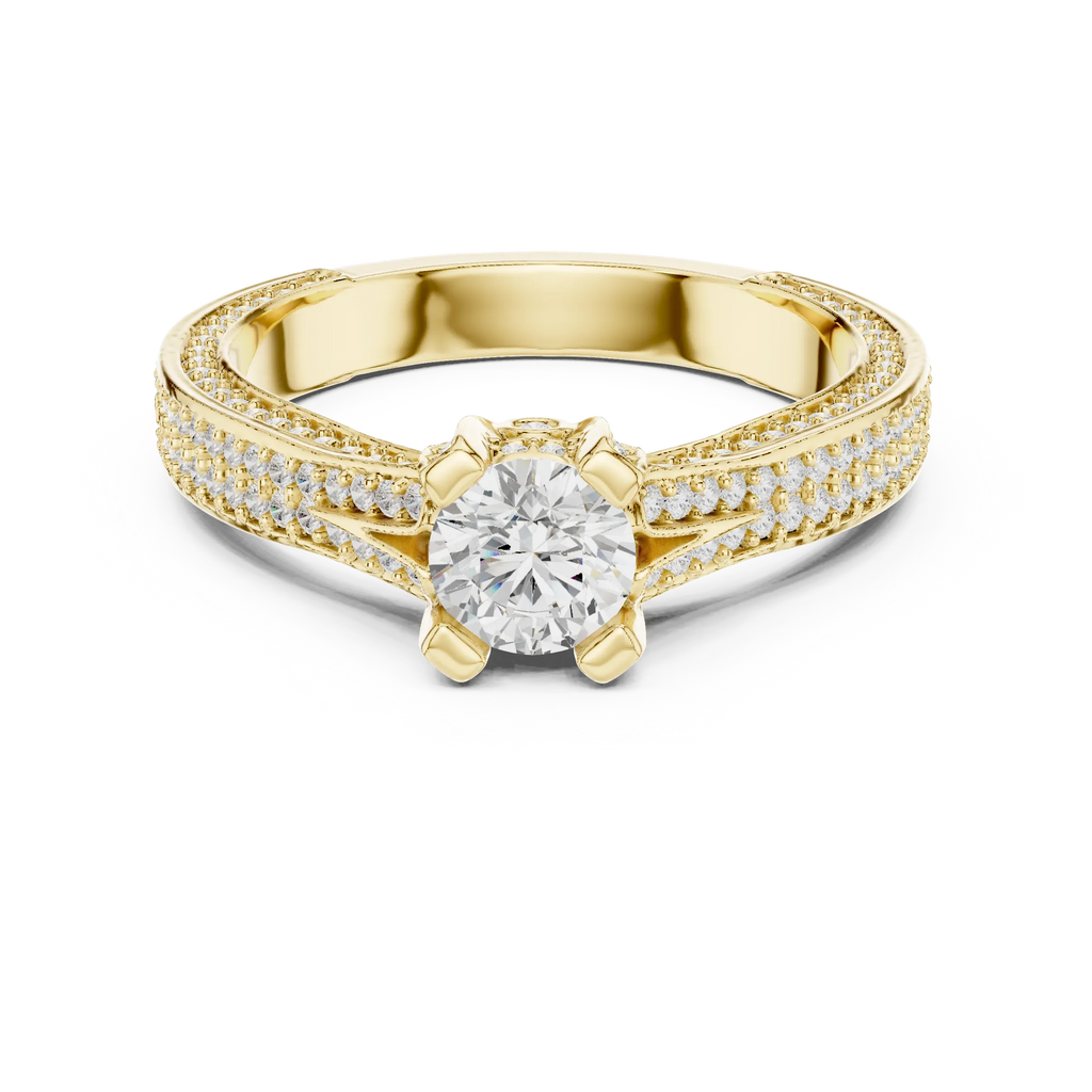 D Color VVS1 Round Moissanite Dainty Solitaire Anniversary Ring