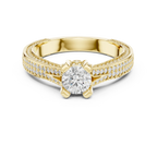 D Color VVS1 Round Moissanite Dainty Solitaire Anniversary Ring