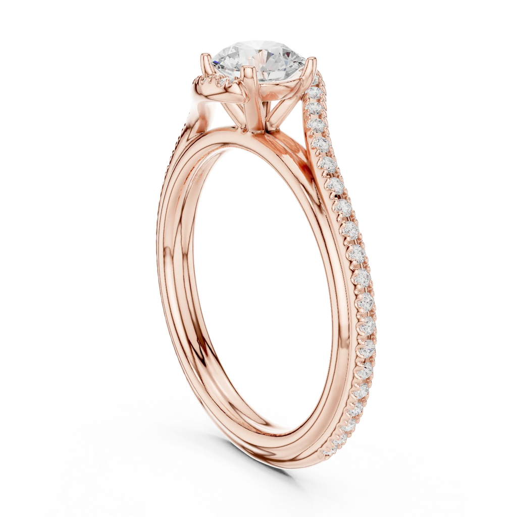E Color Round Lab Created Diamond Solitaire Proposal Ring VVS