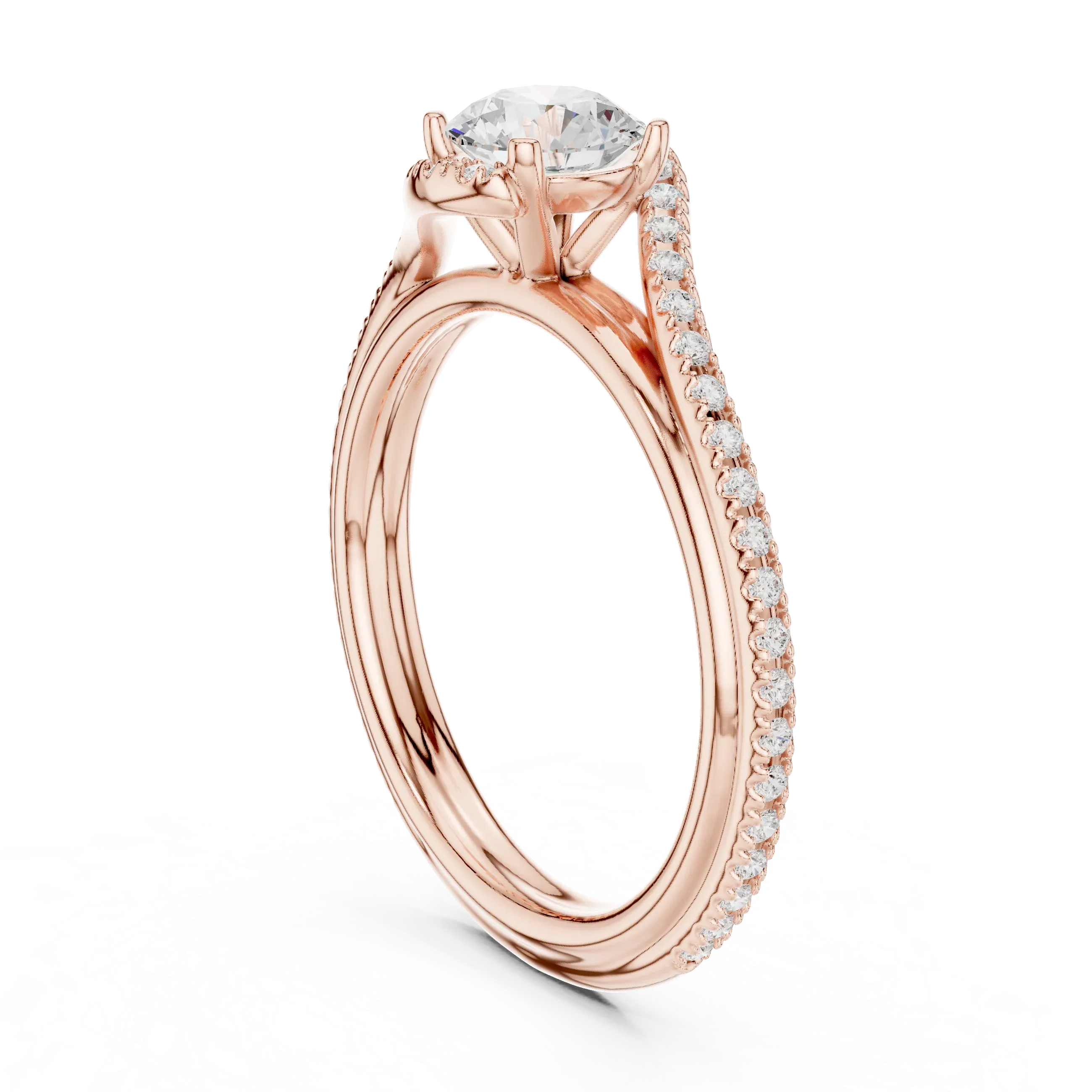 E Color Round Lab Created Diamond Solitaire Proposal Ring VVS