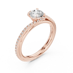 E Color Round Lab Created Diamond Solitaire Proposal Ring VVS