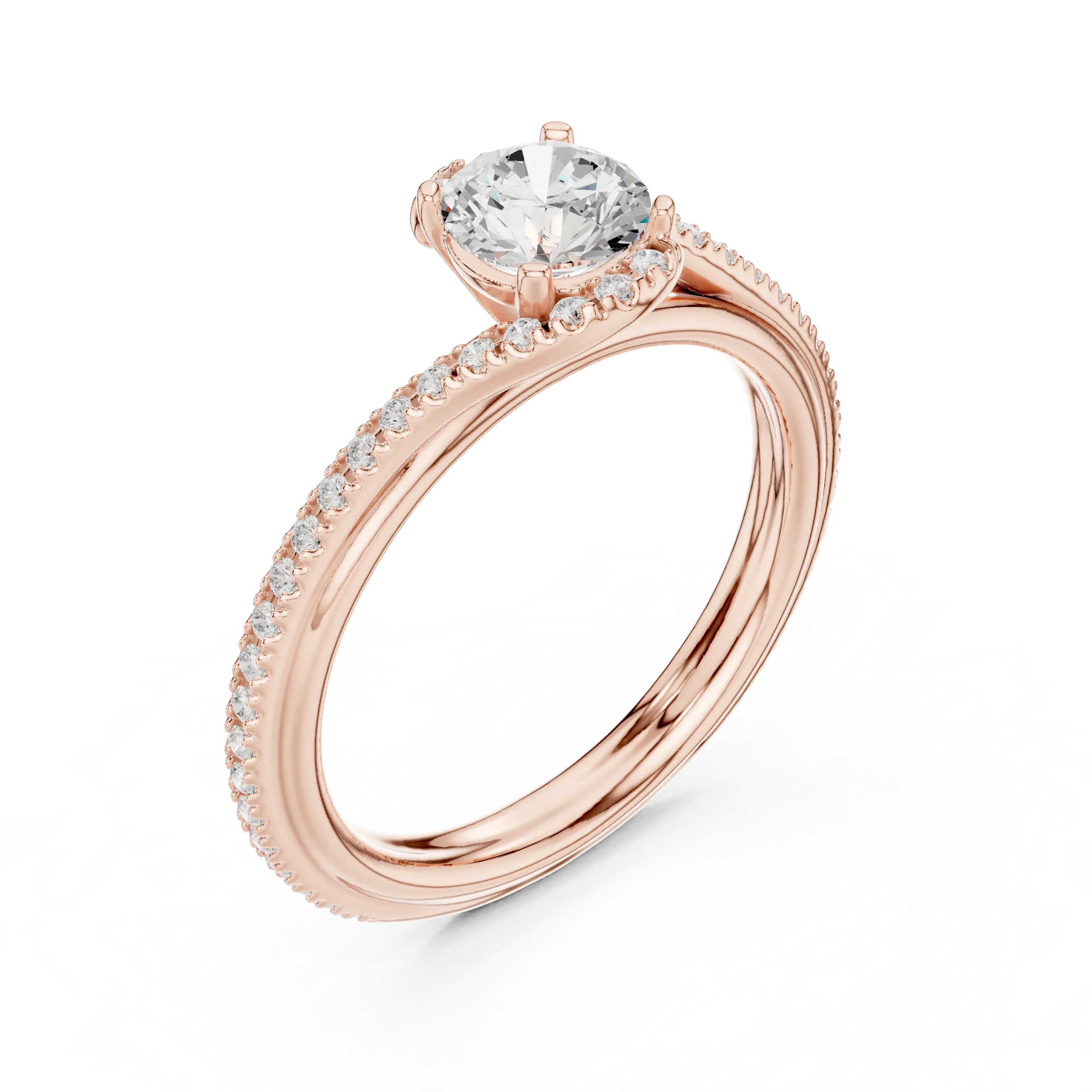 E Color Round Lab Created Diamond Solitaire Proposal Ring VVS
