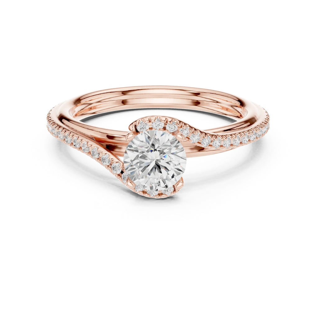 E Color Round Lab Created Diamond Solitaire Proposal Ring VVS
