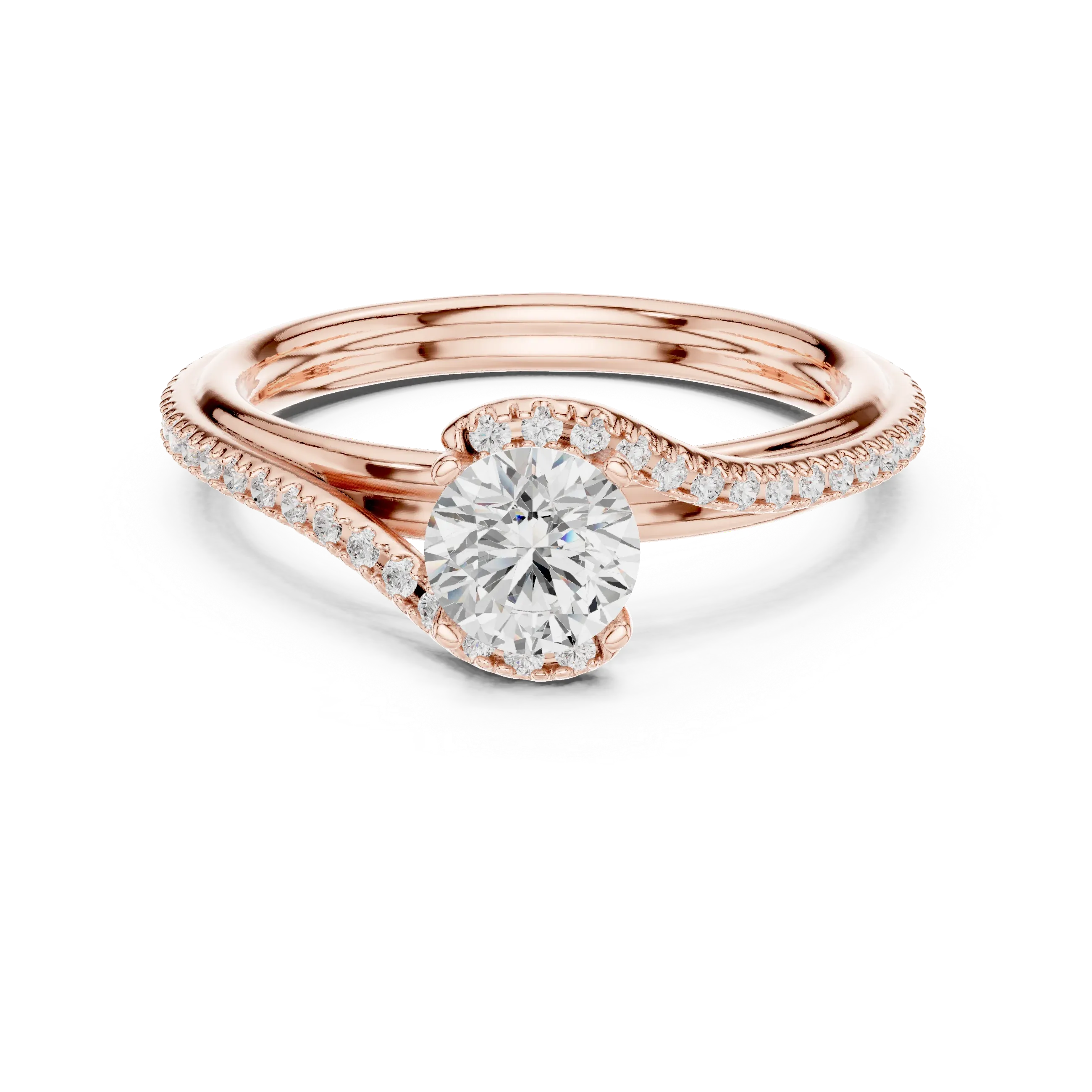 E Color Round Lab Created Diamond Solitaire Proposal Ring VVS