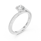 E Color Round Lab Created Diamond Solitaire Proposal Ring VVS