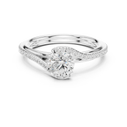 E Color Round Lab Created Diamond Solitaire Proposal Ring VVS