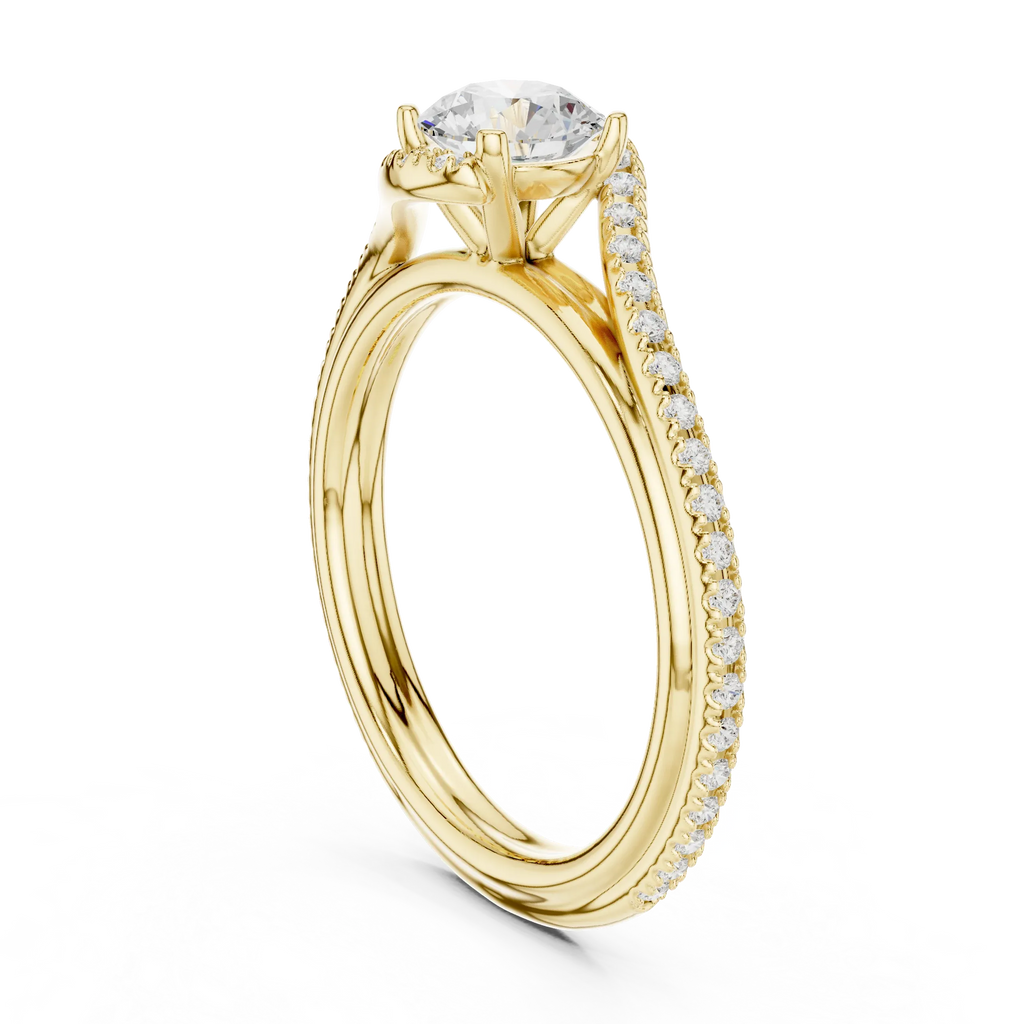 E Color Round Lab Created Diamond Solitaire Proposal Ring VVS