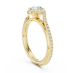 E Color Round Lab Created Diamond Solitaire Proposal Ring VVS