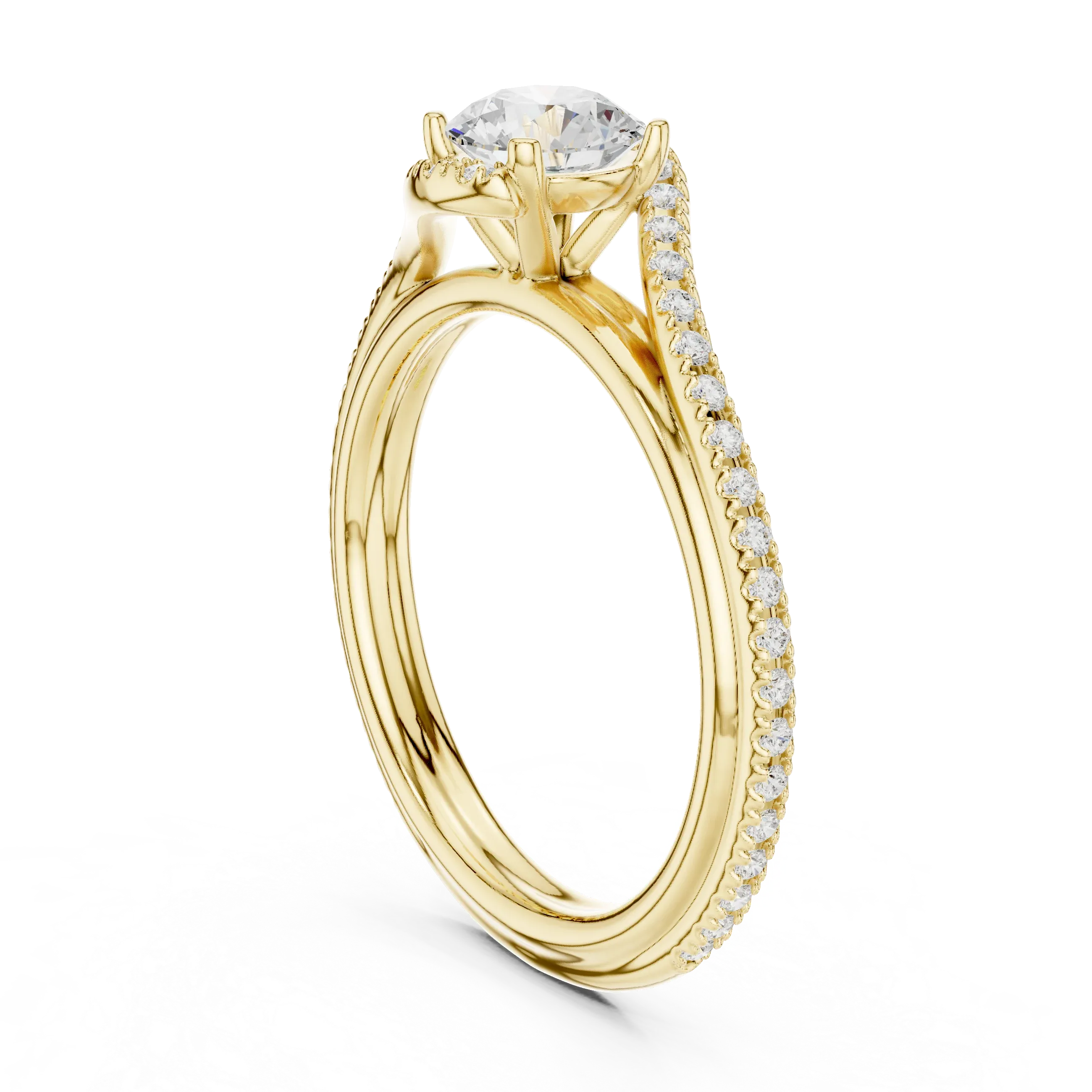 E Color Round Lab Created Diamond Solitaire Proposal Ring VVS