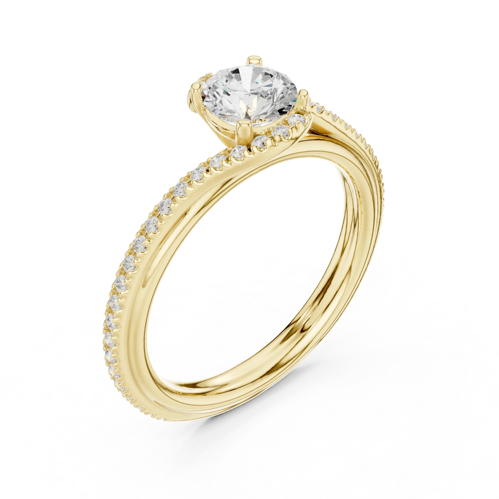 E Color Round Lab Created Diamond Solitaire Proposal Ring VVS