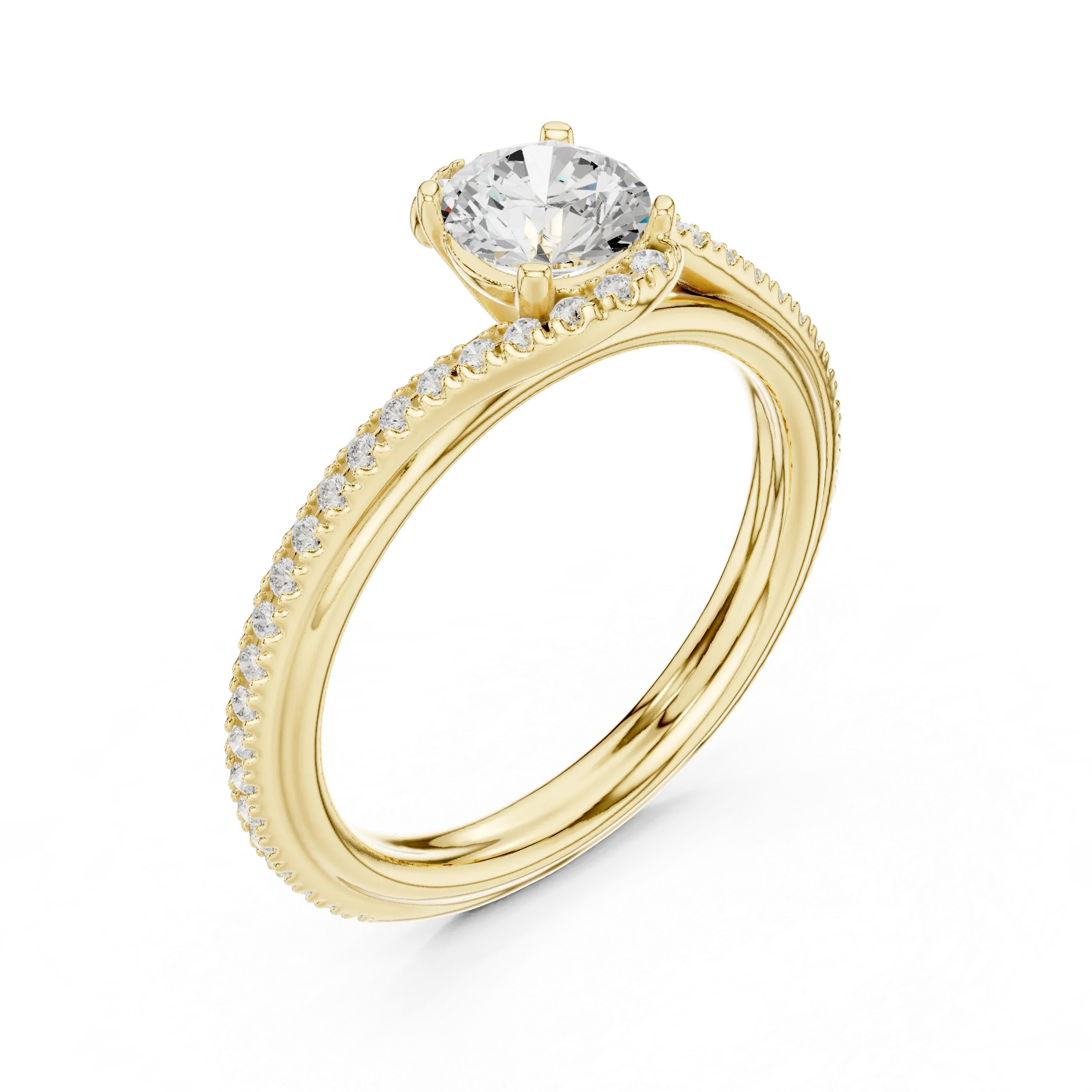 E Color Round Lab Created Diamond Solitaire Proposal Ring VVS