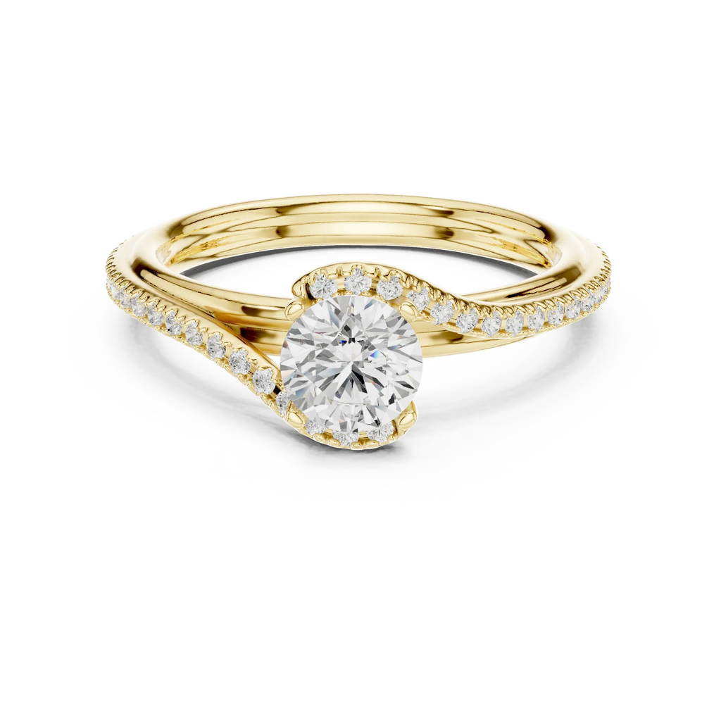 E Color Round Lab Created Diamond Solitaire Proposal Ring VVS