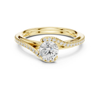 E Color Round Lab Created Diamond Solitaire Proposal Ring VVS