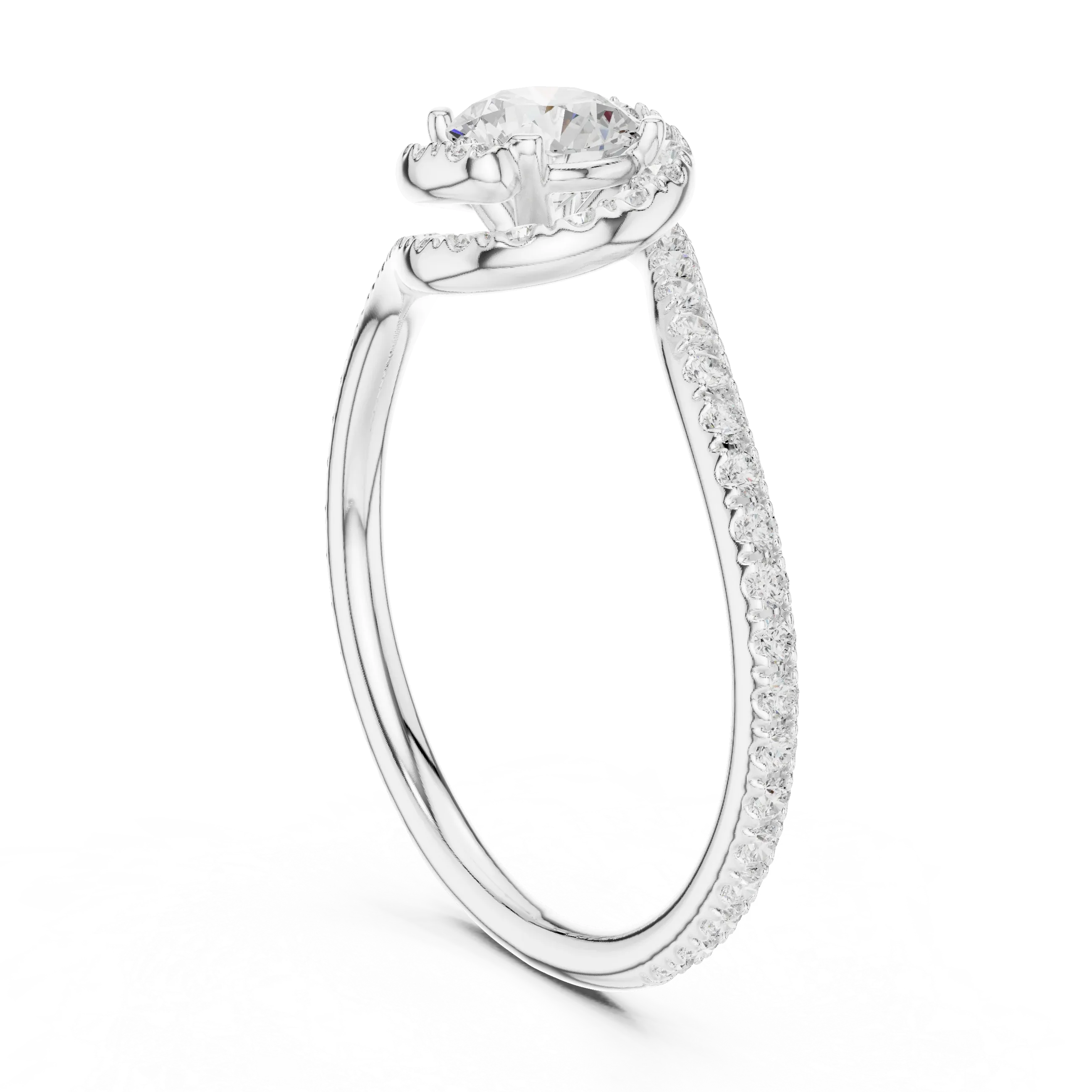 F Color VVS Round Moissanite Classic Wedding Ring