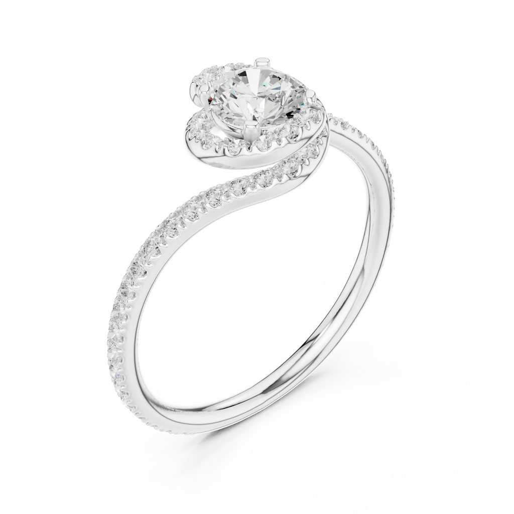 F Color VVS Round Moissanite Classic Wedding Ring