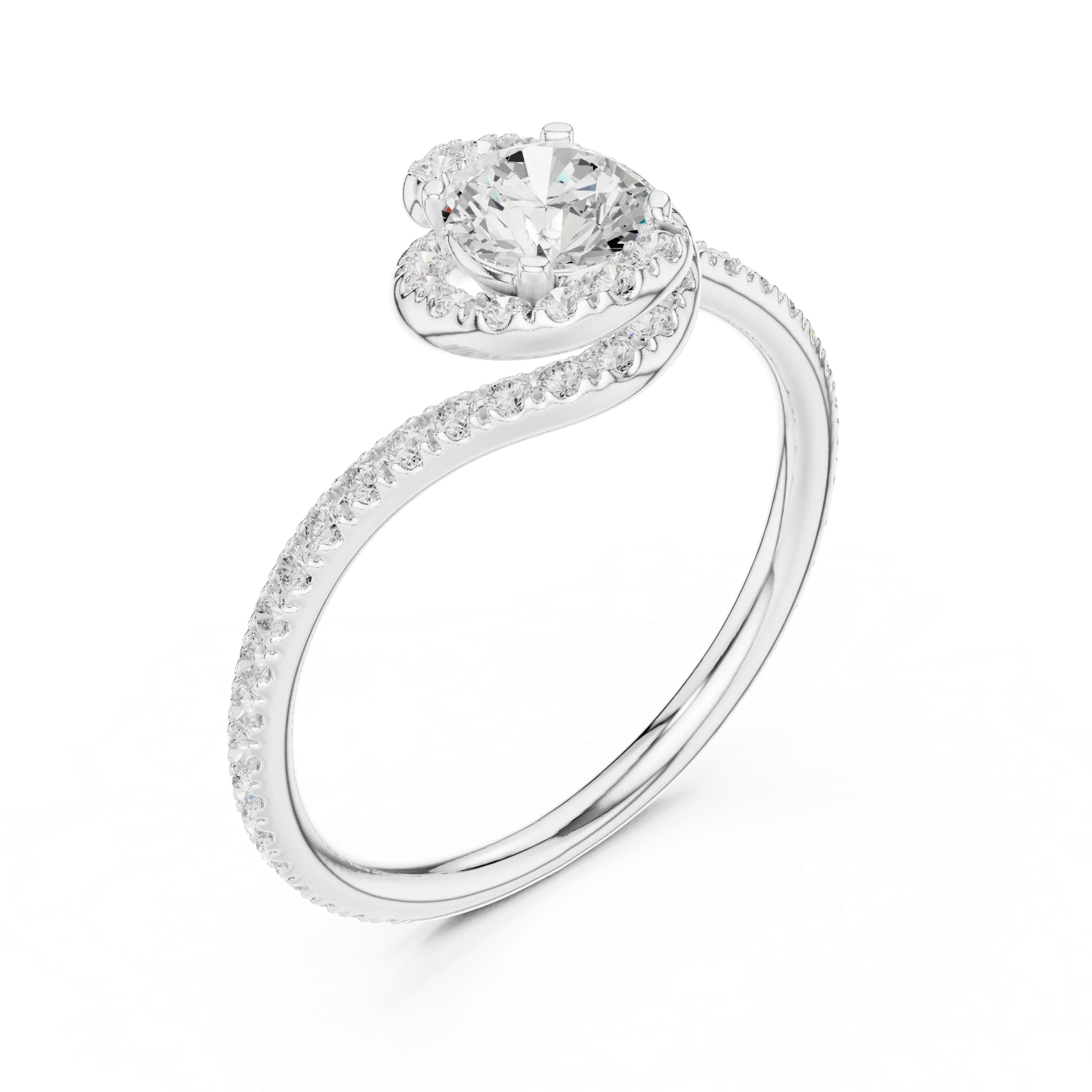 F Color VVS Round Moissanite Classic Wedding Ring