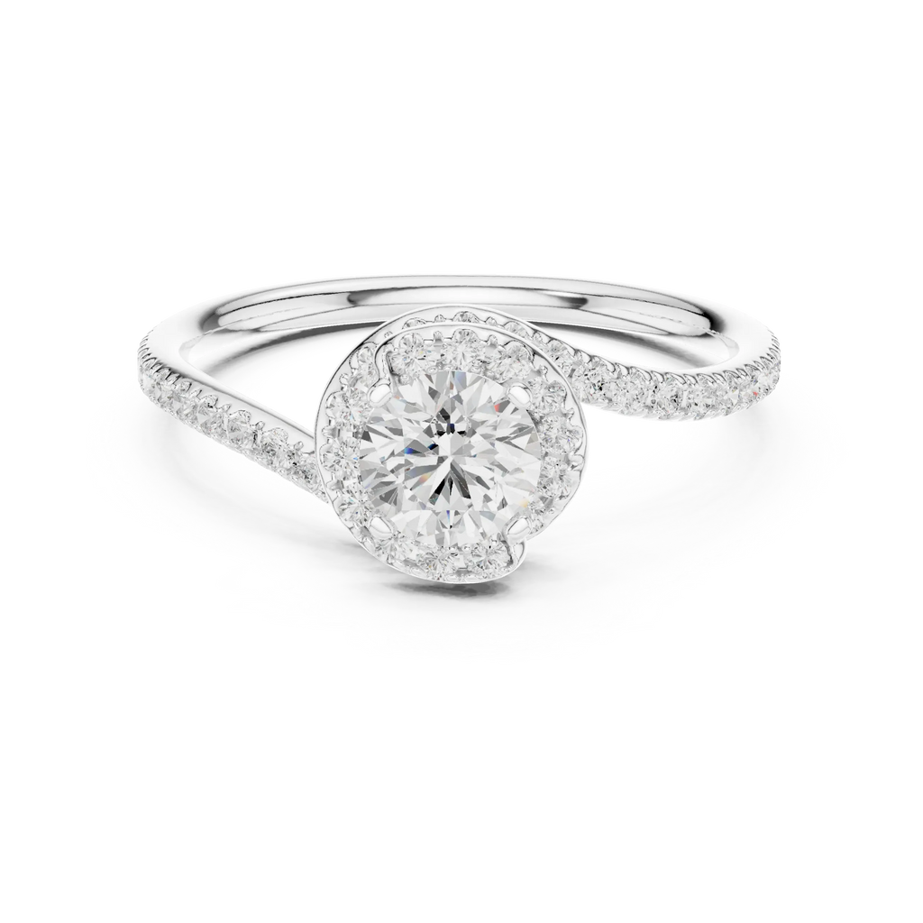 F Color VVS Round Moissanite Classic Wedding Ring