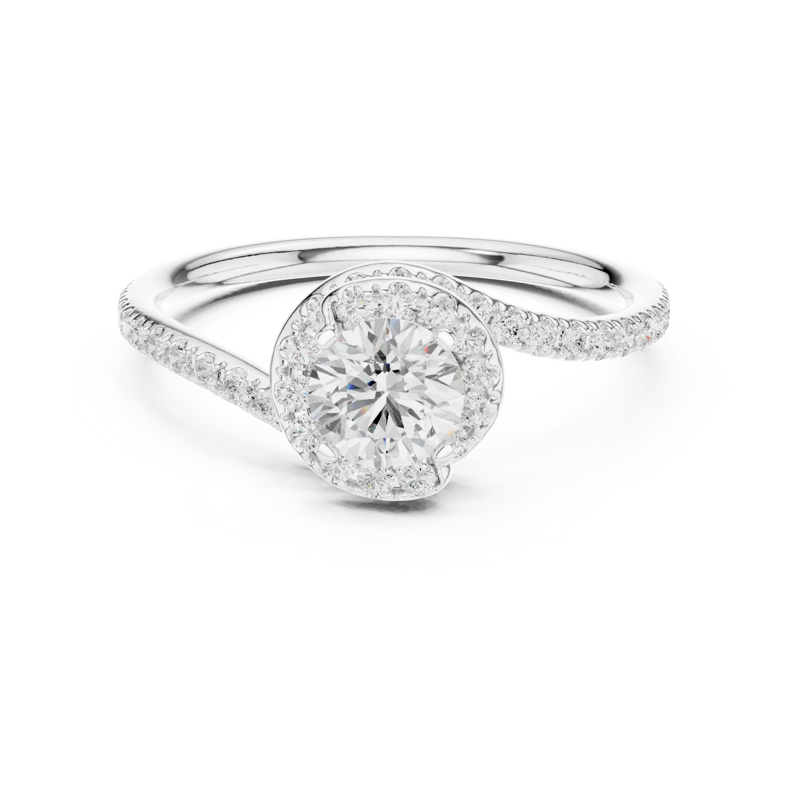 F Color VVS Round Moissanite Classic Wedding Ring