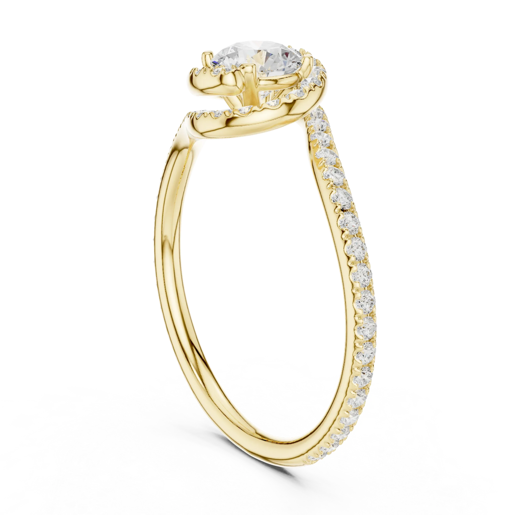 F Color VVS Round Moissanite Classic Wedding Ring