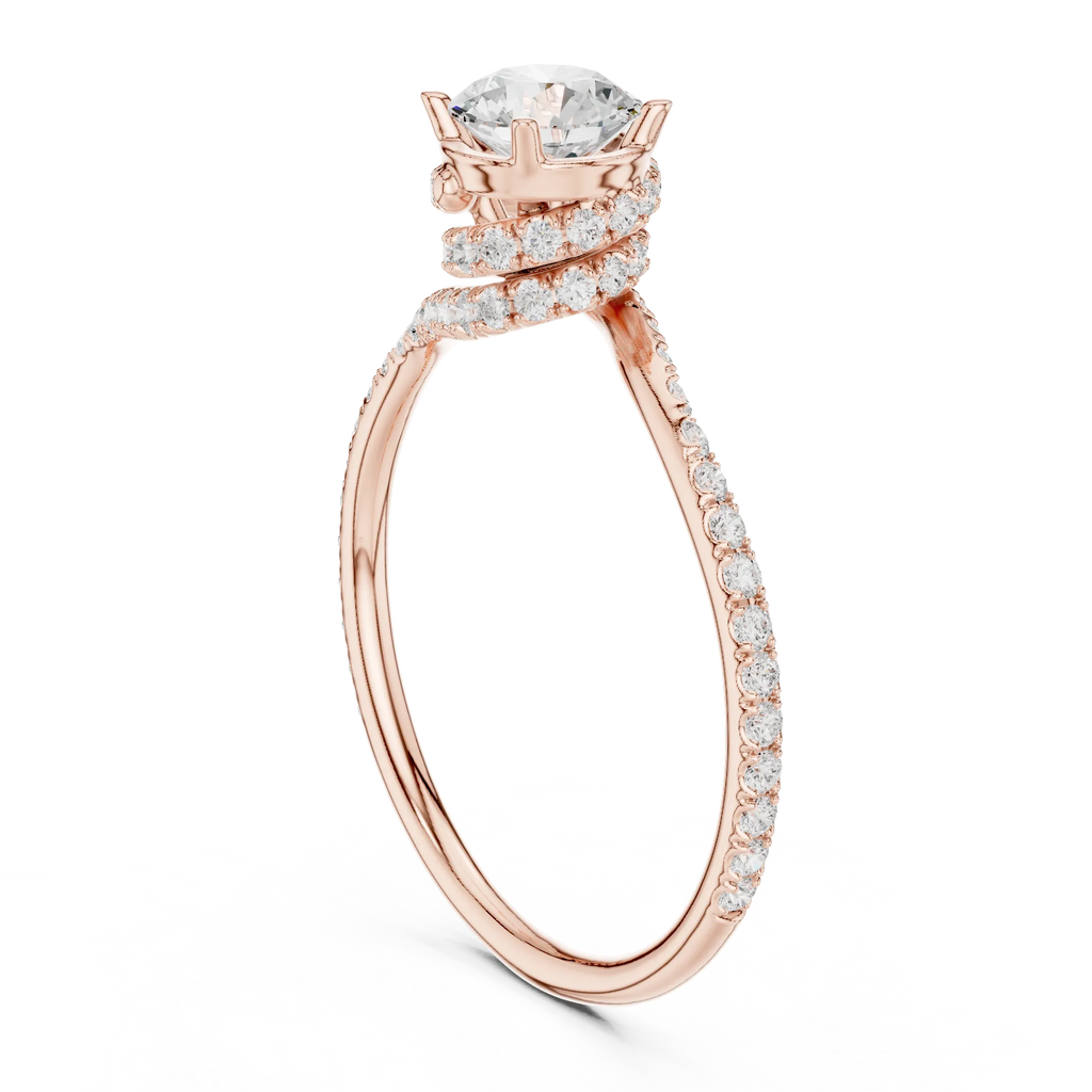 Round VVS Diamond Solitaire Engagement Ring E Color Lab Grown