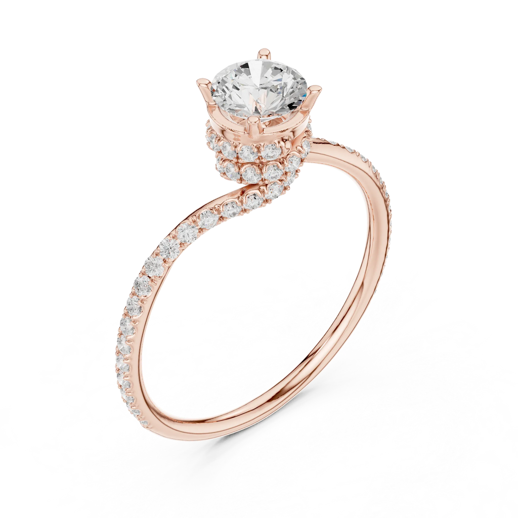 Round VVS Diamond Solitaire Engagement Ring E Color Lab Grown
