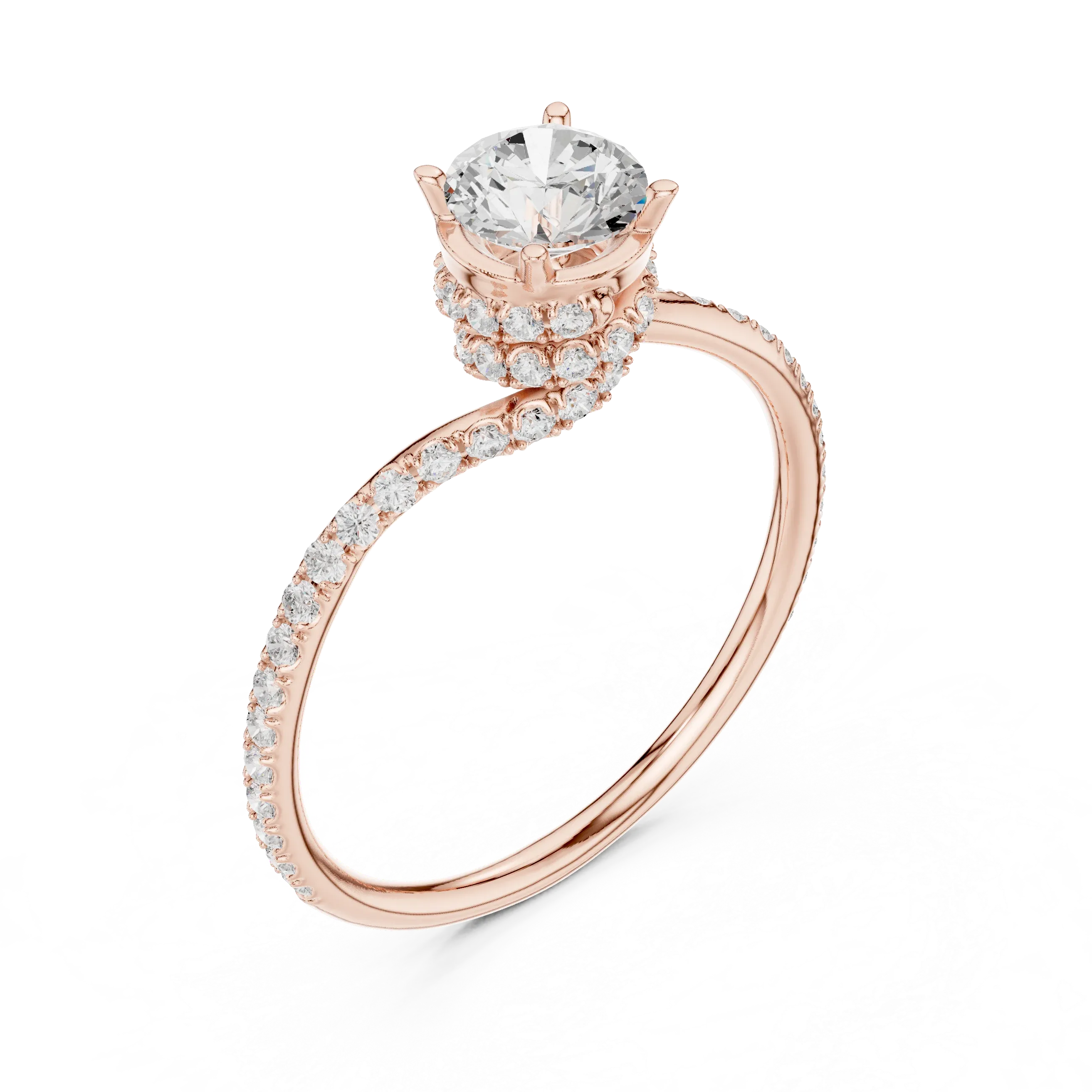 Round VVS Diamond Solitaire Engagement Ring E Color Lab Grown