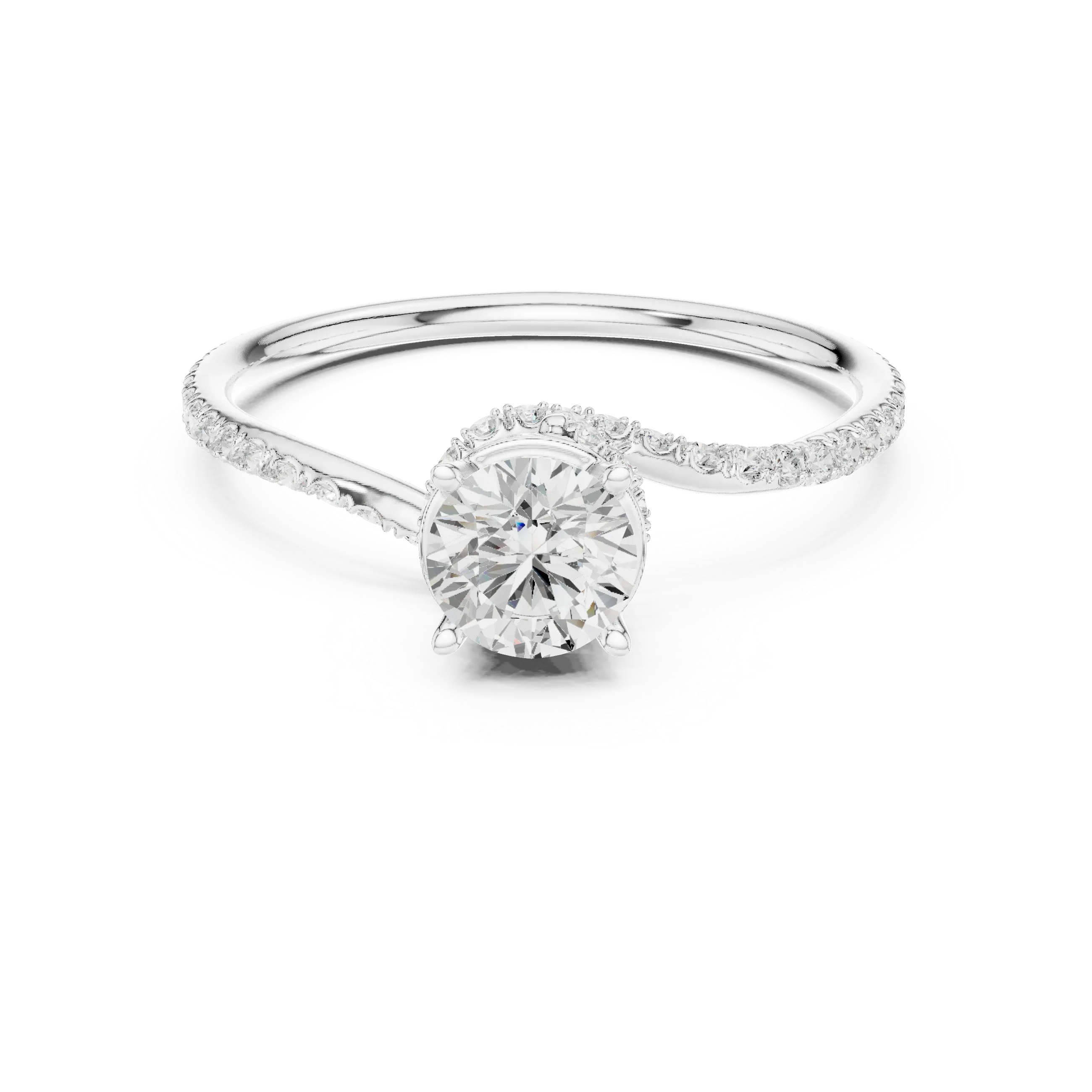 Round VVS Diamond Solitaire Engagement Ring E Color Lab Grown