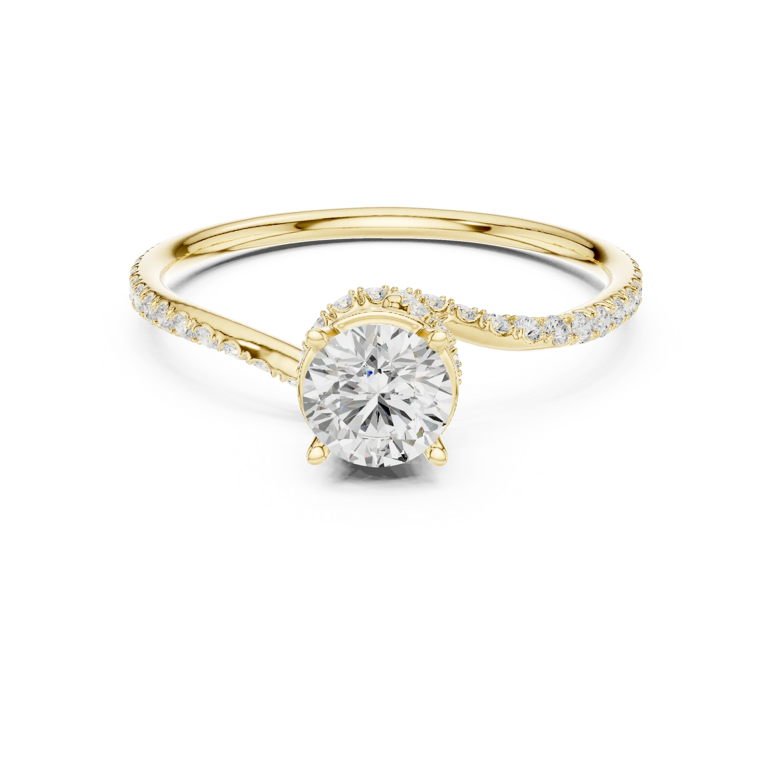 Round VVS Diamond Solitaire Engagement Ring E Color Lab Grown
