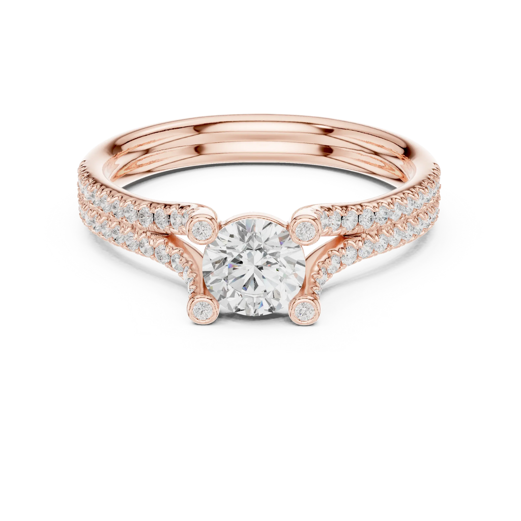 E Color VVS1 Round Lab Created Diamond Solitaire Gift for Her