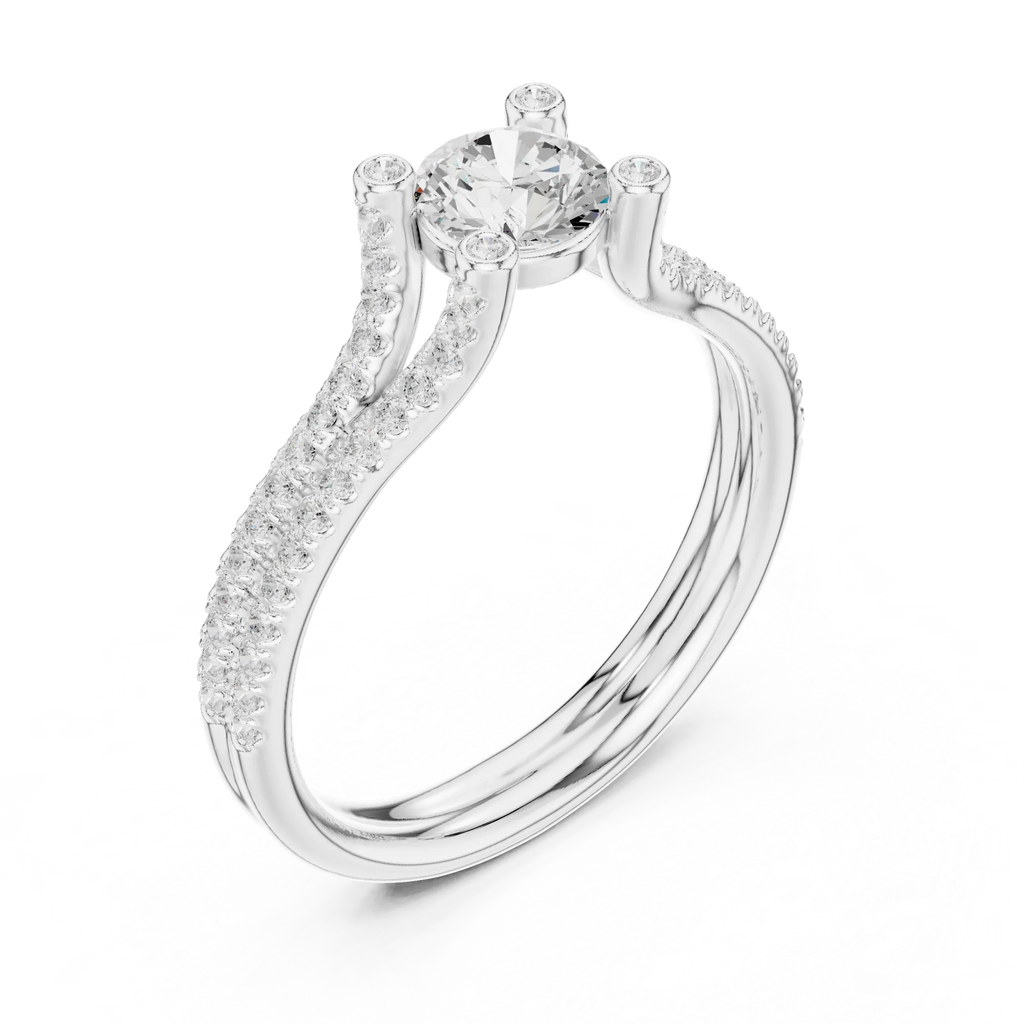 E Color VVS1 Round Lab Created Diamond Solitaire Gift for Her