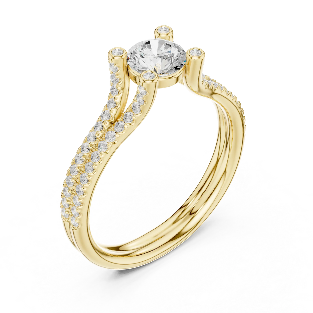 E Color VVS1 Round Lab Created Diamond Solitaire Gift for Her