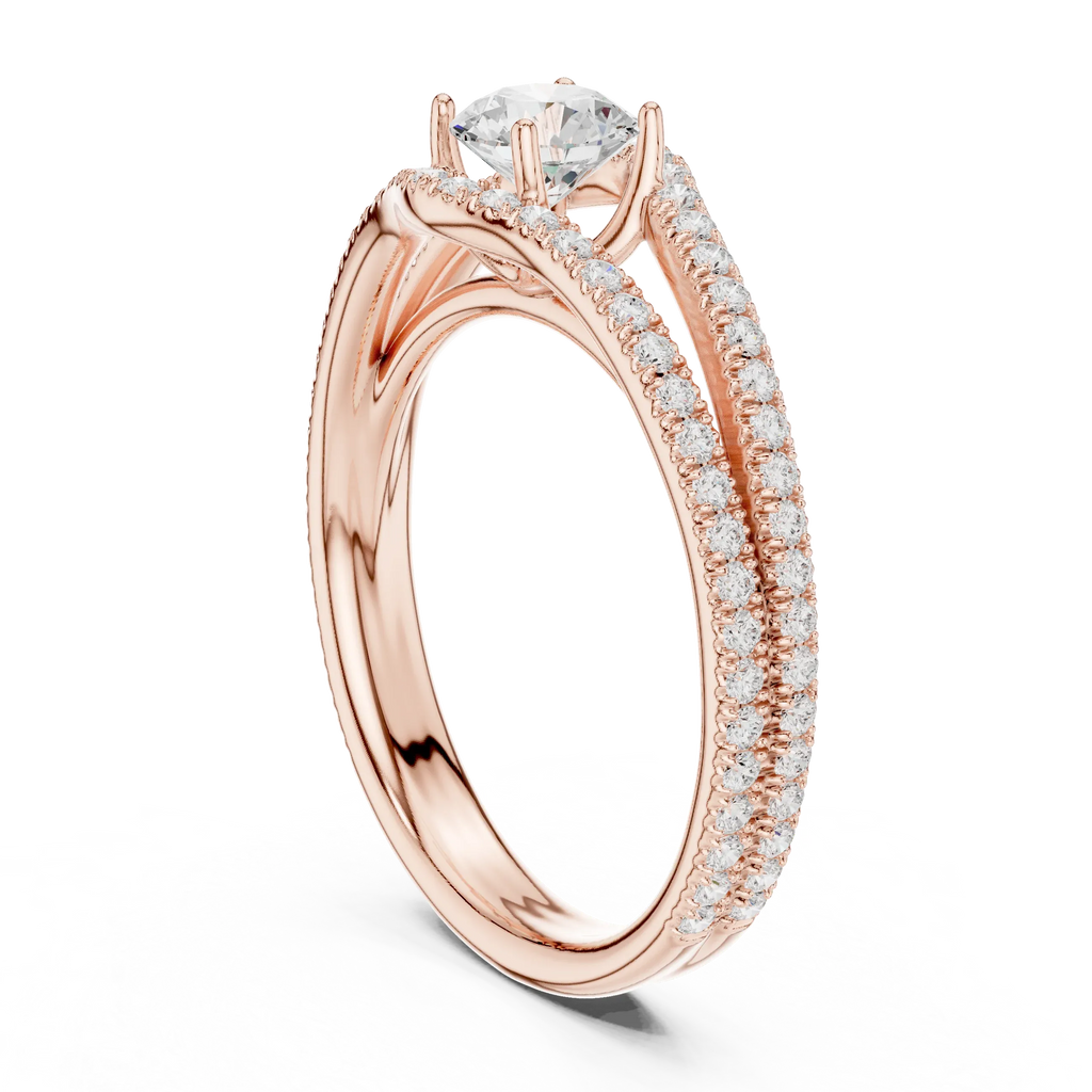 Round VVS Diamond Solitaire Wedding Ring D Color Anniversary Gift