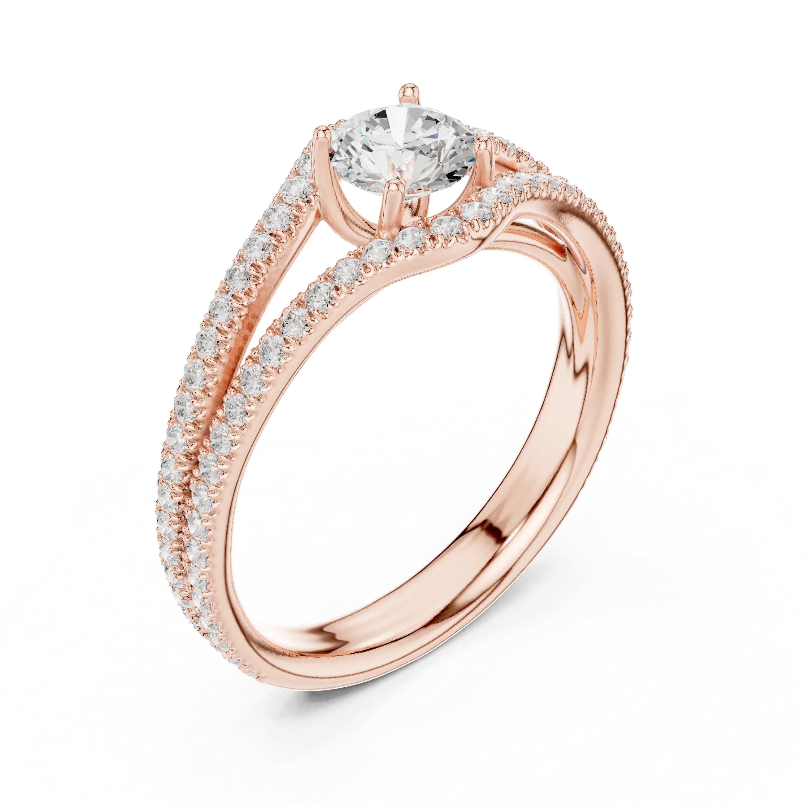 Round VVS Diamond Solitaire Wedding Ring D Color Anniversary Gift
