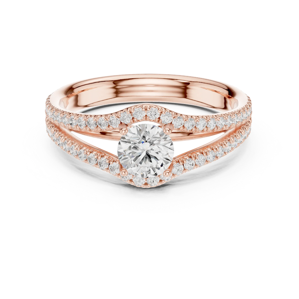 Round VVS Diamond Solitaire Wedding Ring D Color Anniversary Gift