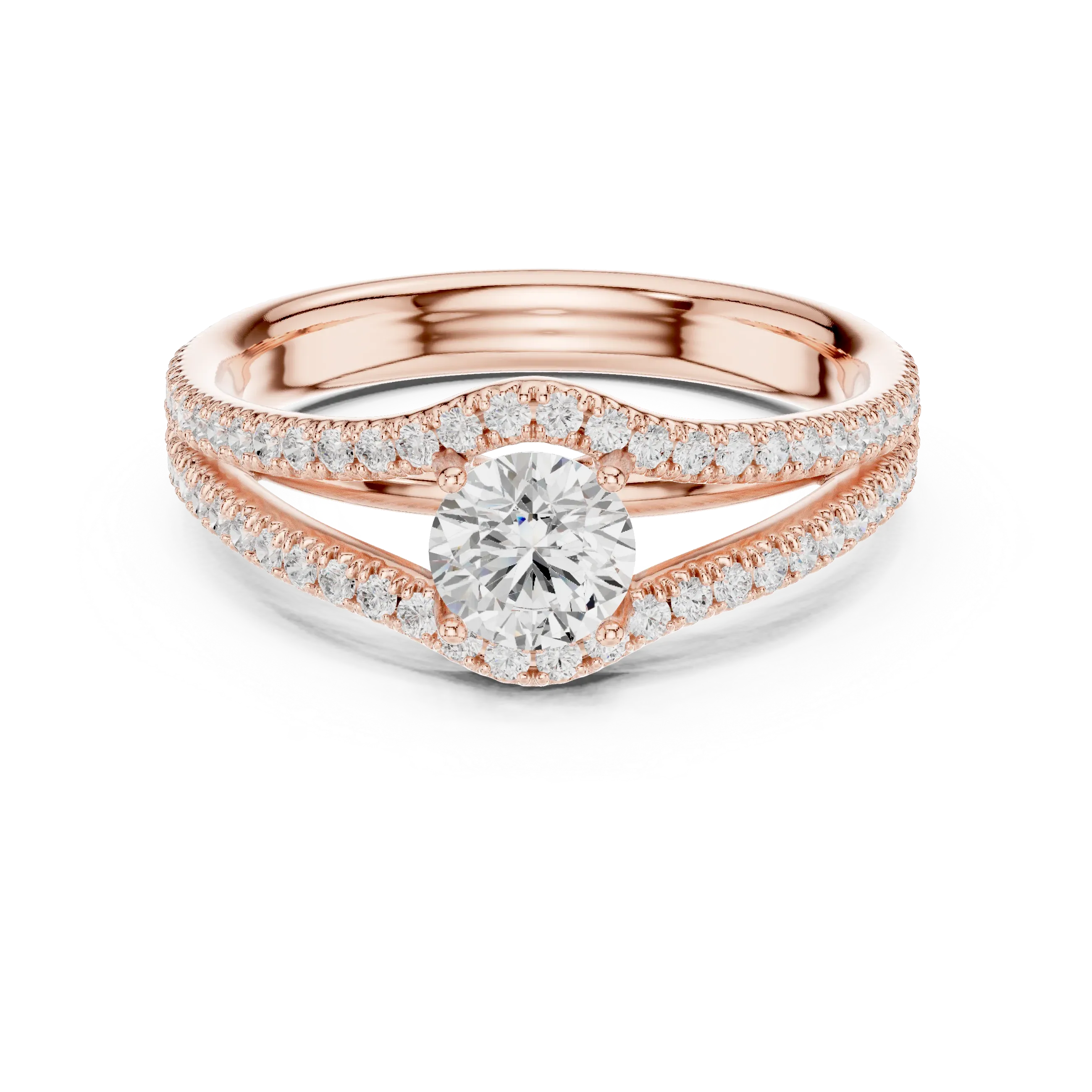 Round VVS Diamond Solitaire Wedding Ring D Color Anniversary Gift