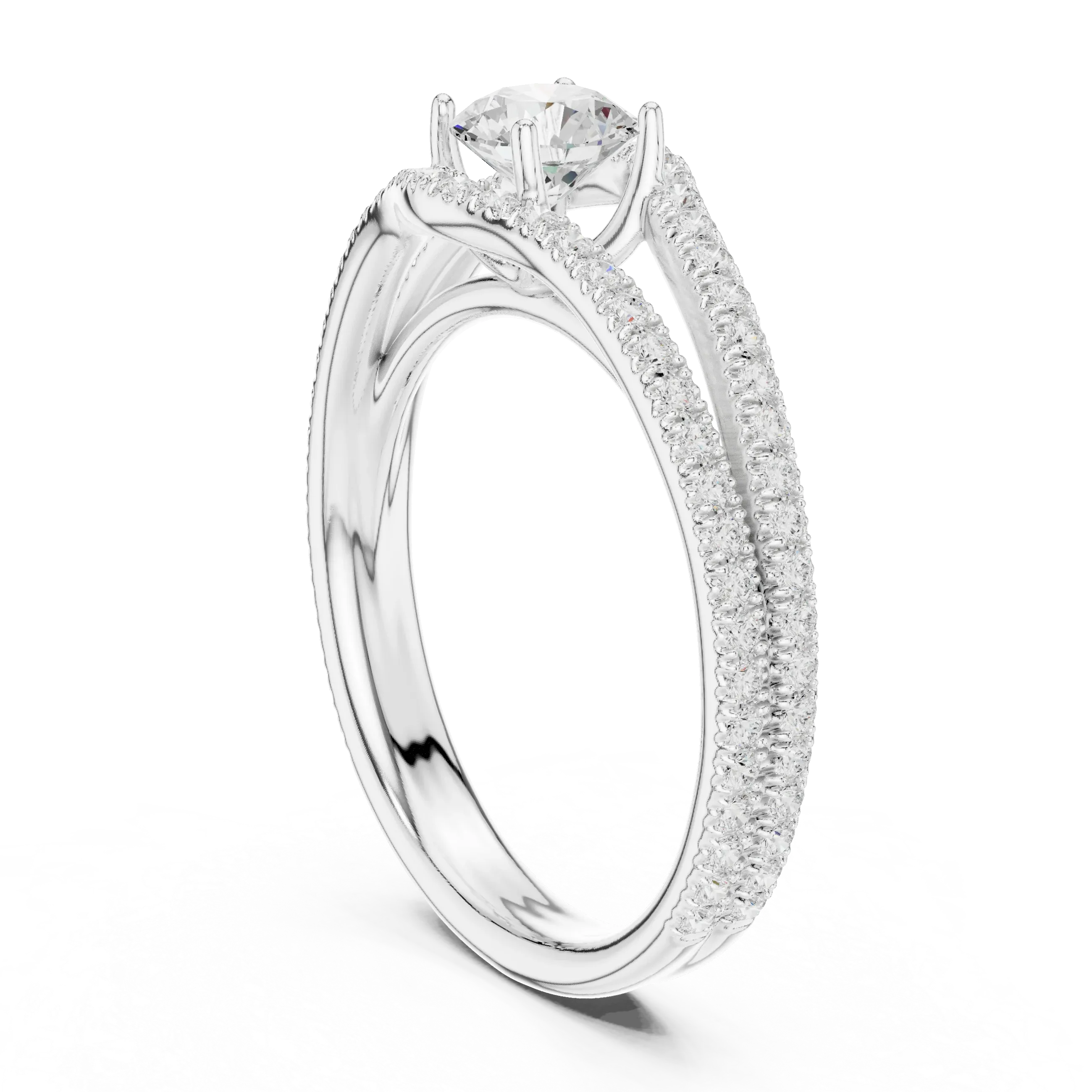 Round VVS Diamond Solitaire Wedding Ring D Color Anniversary Gift