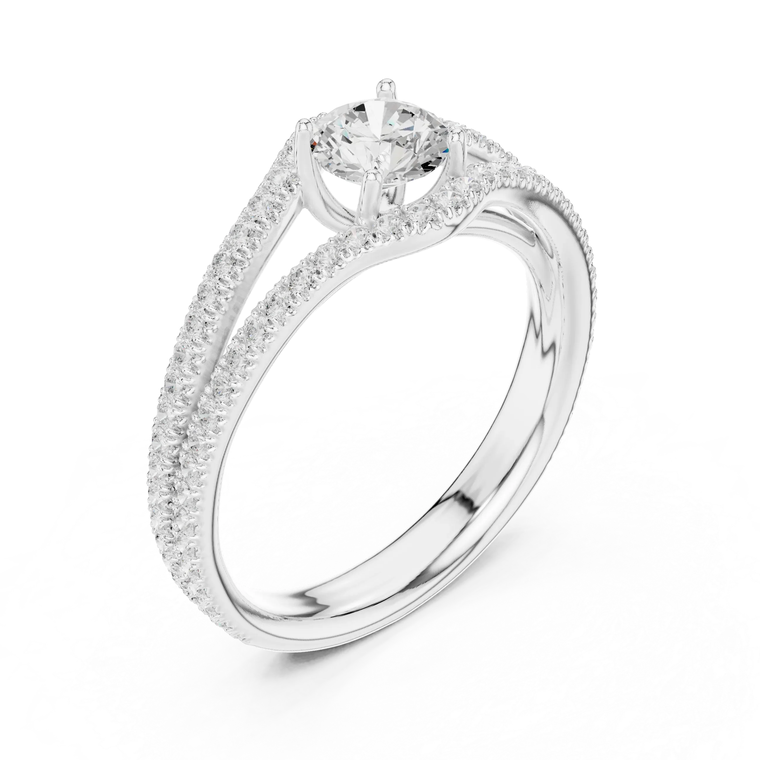Round VVS Diamond Solitaire Wedding Ring D Color Anniversary Gift