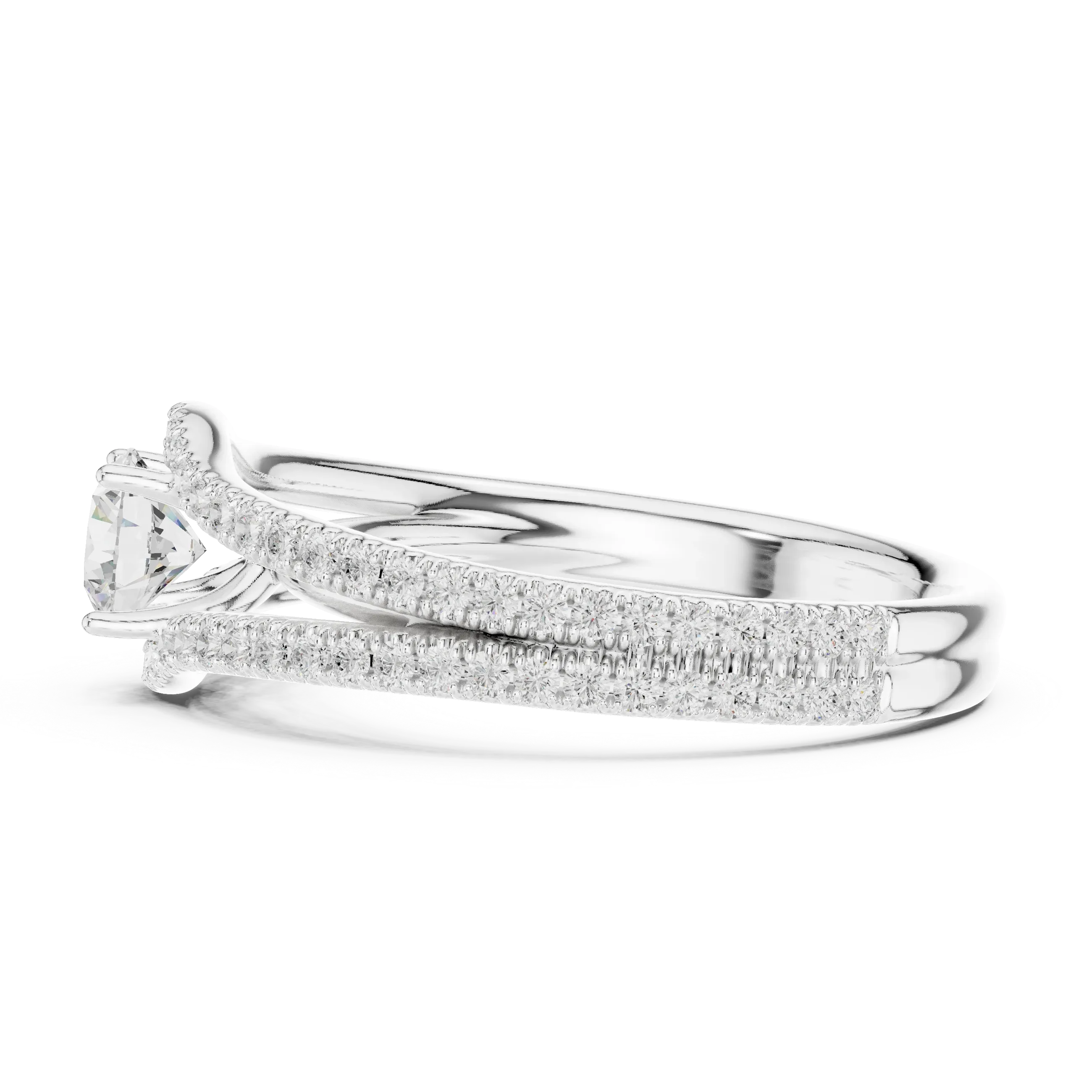 Round VVS Diamond Solitaire Wedding Ring D Color Anniversary Gift