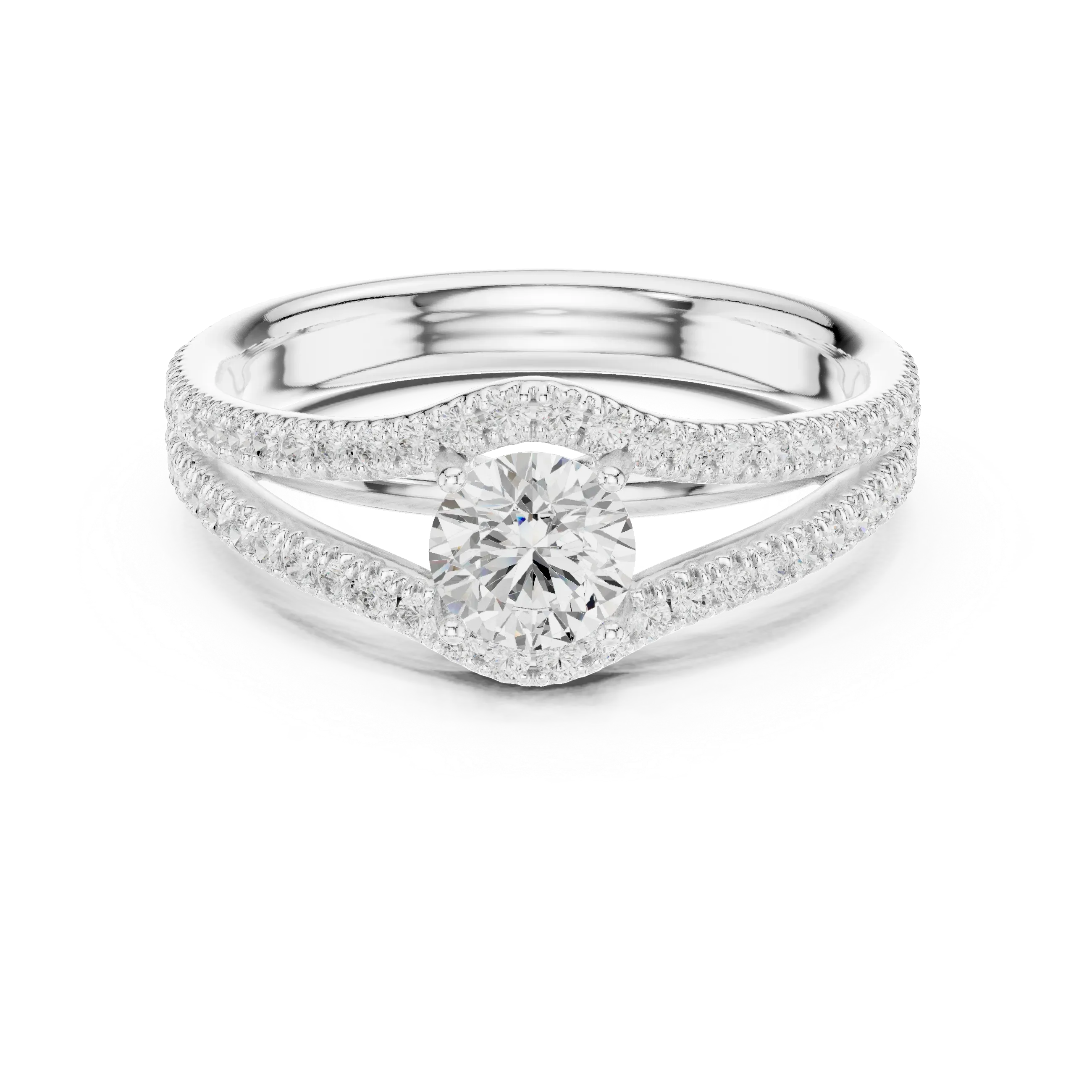 Round VVS Diamond Solitaire Wedding Ring D Color Anniversary Gift
