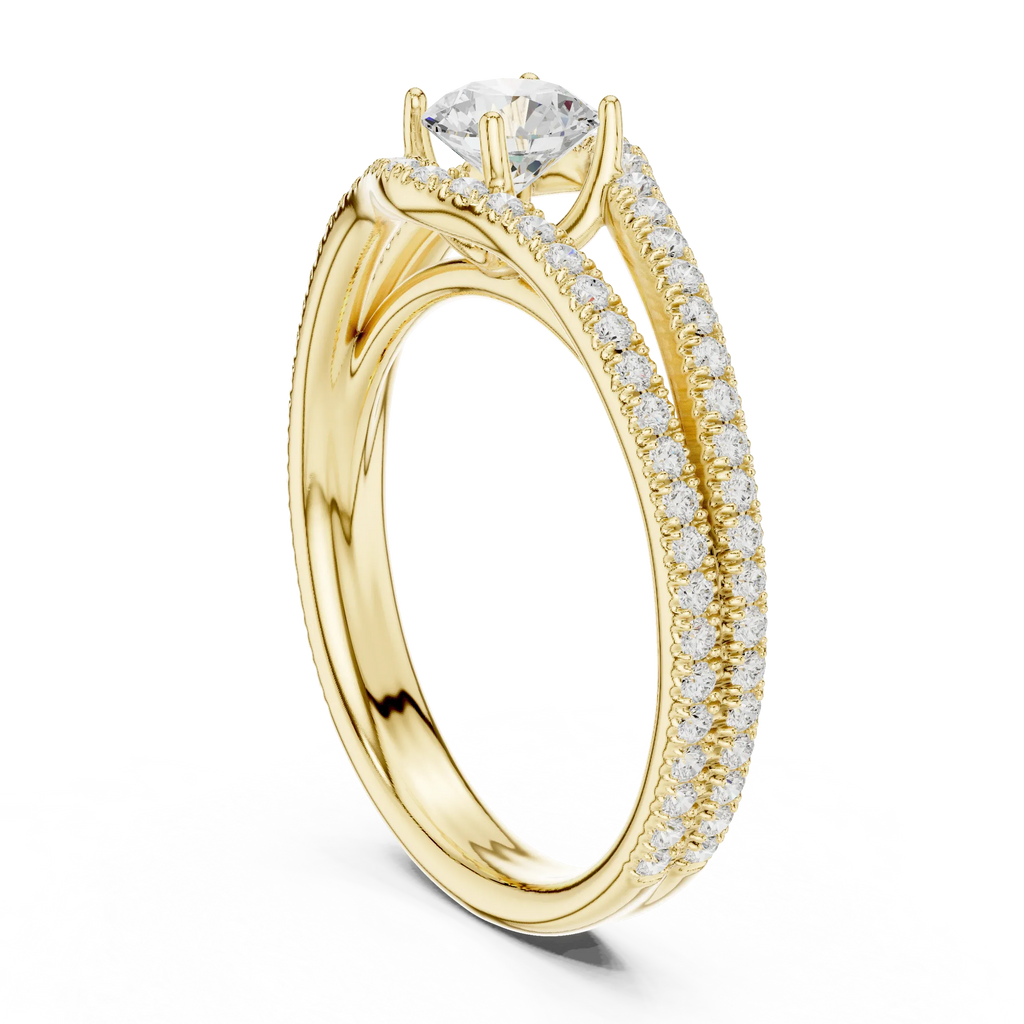 Round VVS Diamond Solitaire Wedding Ring D Color Anniversary Gift