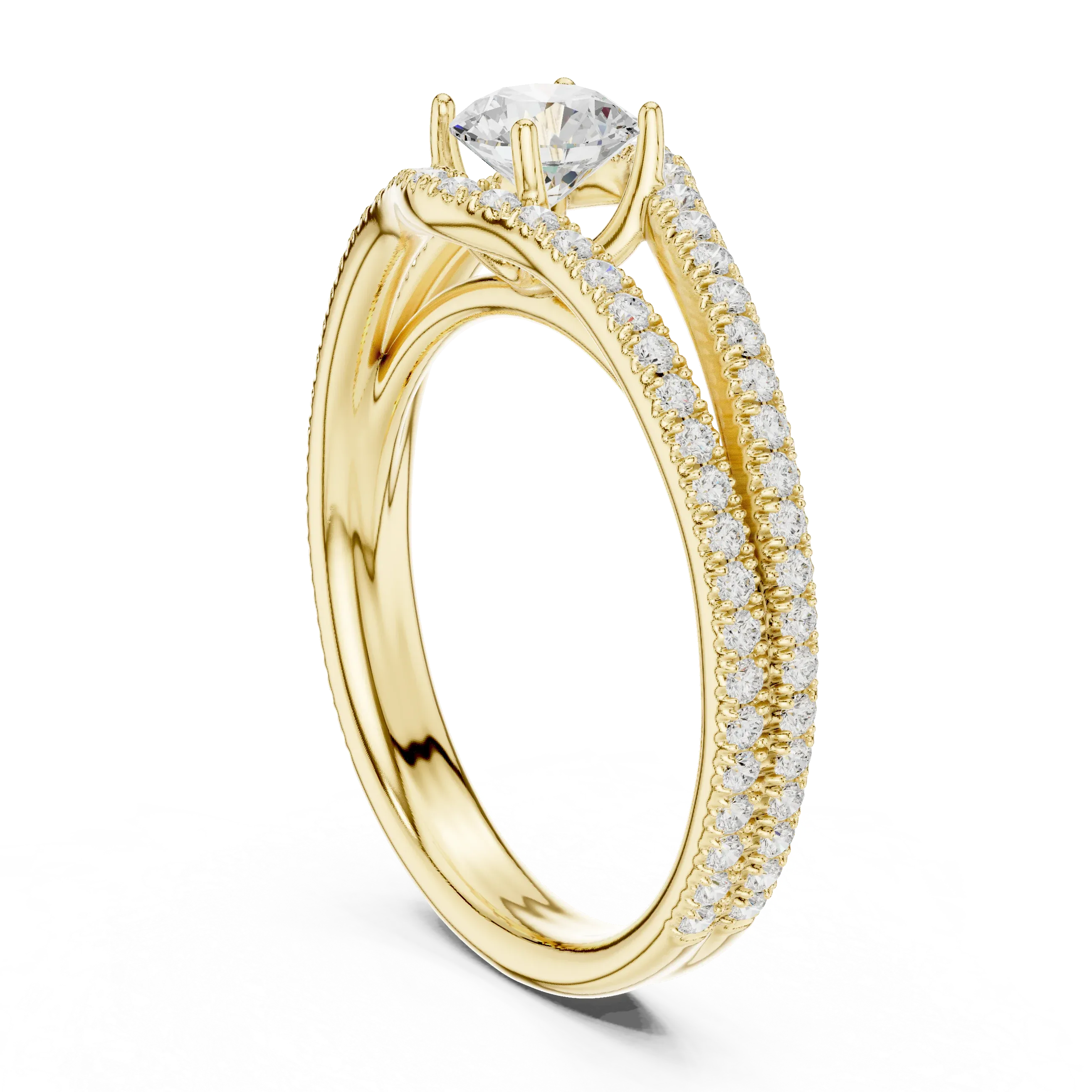 Round VVS Diamond Solitaire Wedding Ring D Color Anniversary Gift