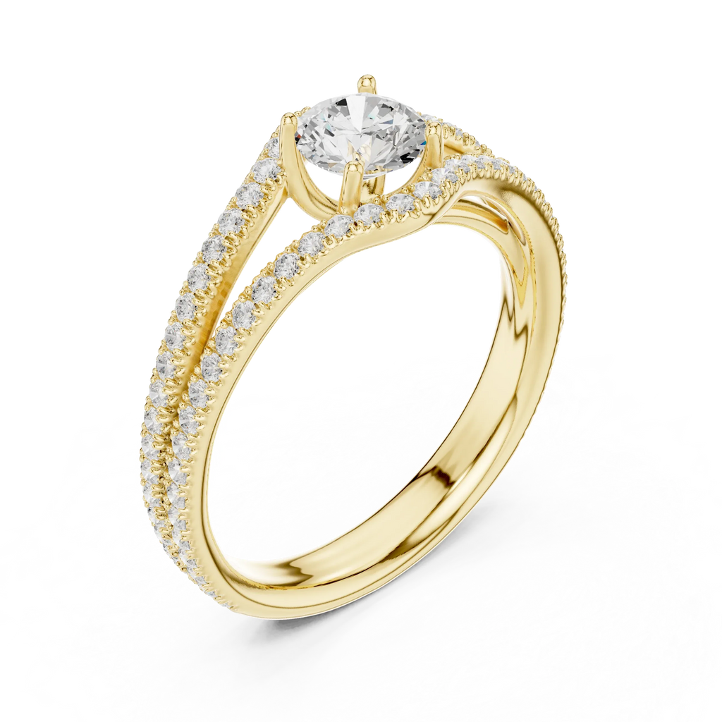 Round VVS Diamond Solitaire Wedding Ring D Color Anniversary Gift