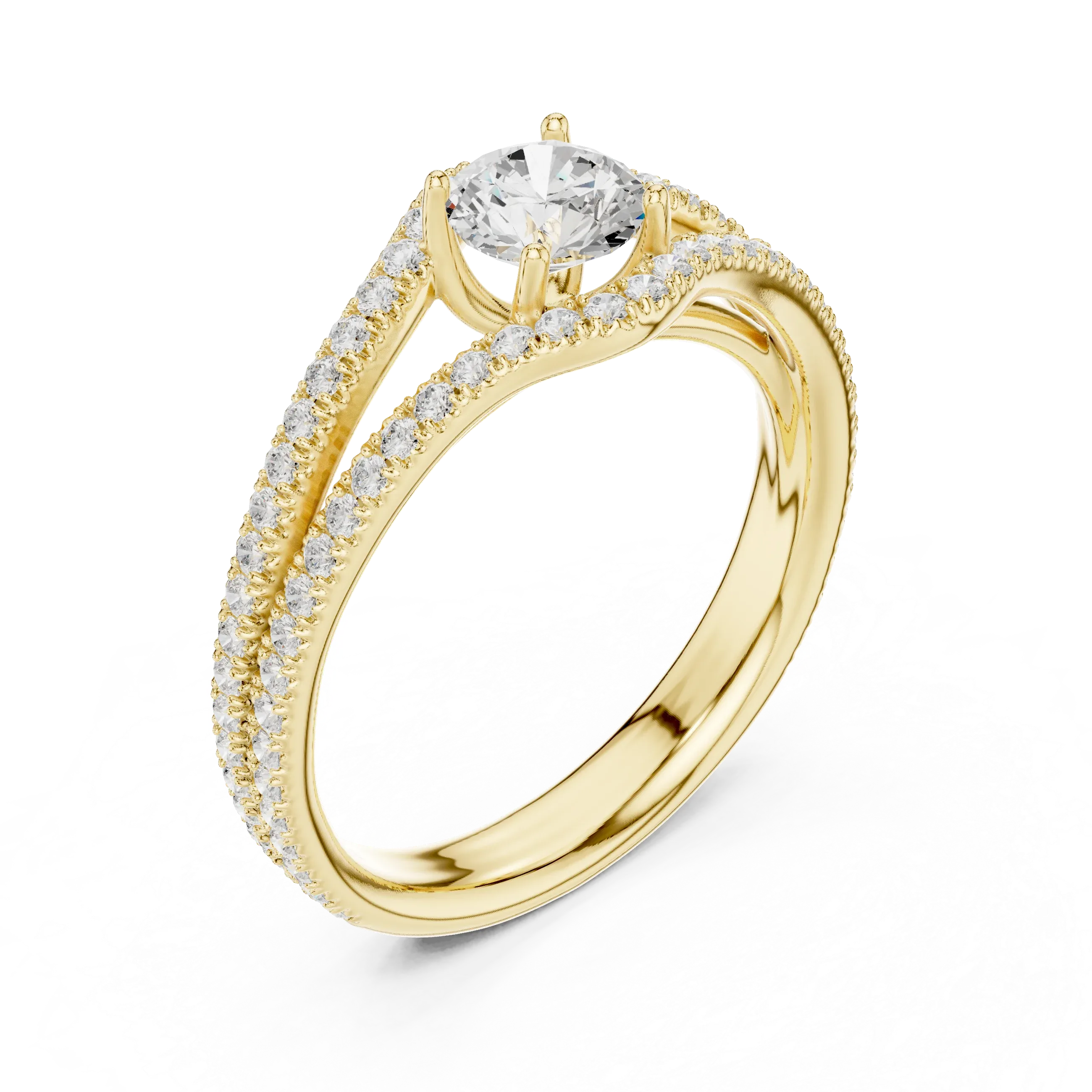 Round VVS Diamond Solitaire Wedding Ring D Color Anniversary Gift