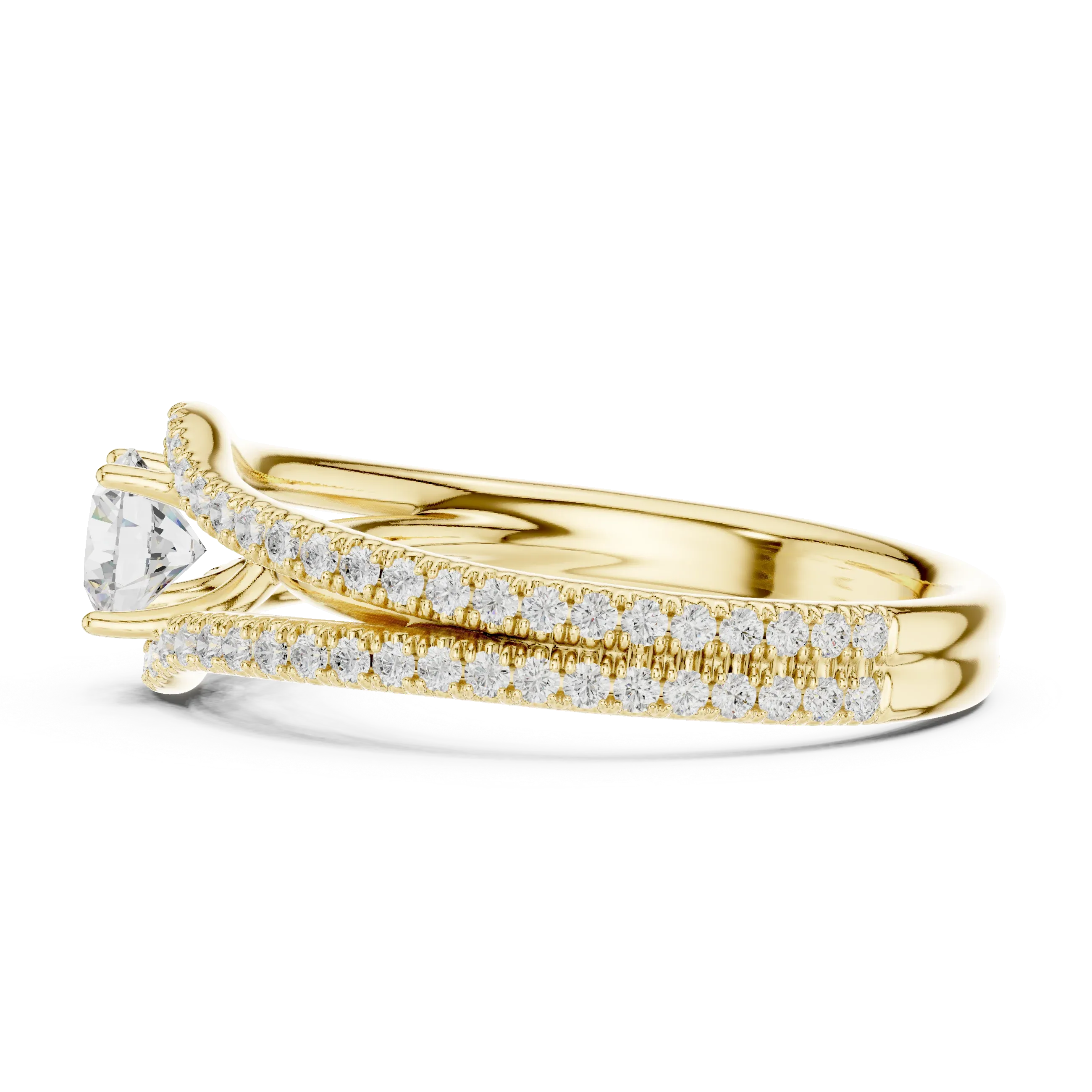 Round VVS Diamond Solitaire Wedding Ring D Color Anniversary Gift