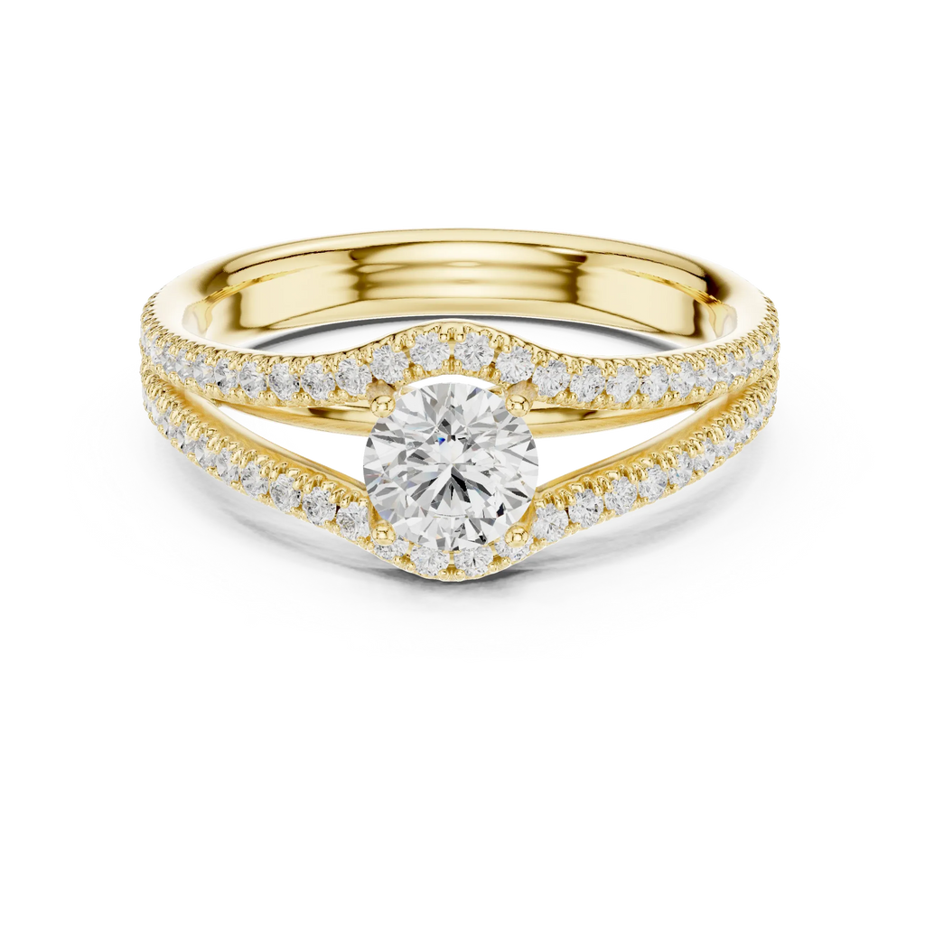 Round VVS Diamond Solitaire Wedding Ring D Color Anniversary Gift