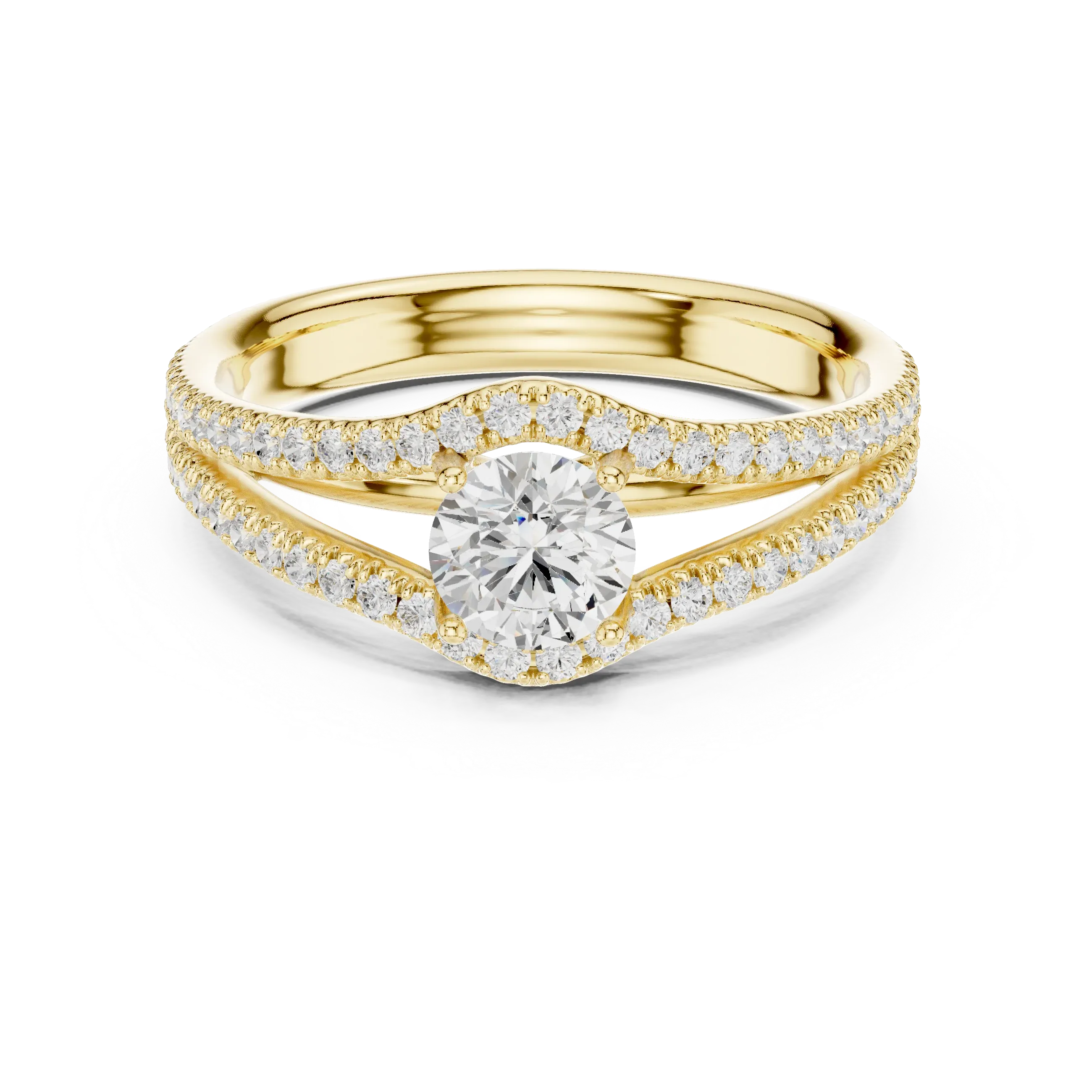 Round VVS Diamond Solitaire Wedding Ring D Color Anniversary Gift